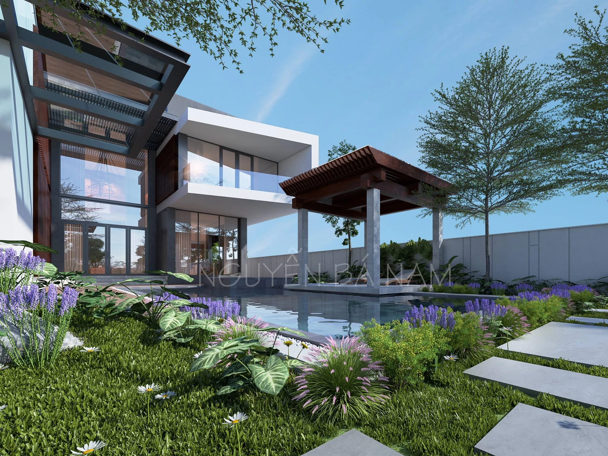 Sketchup Model Free Download Vray Modern Exterior ID 101000491 (Nguyen Ba Nam)