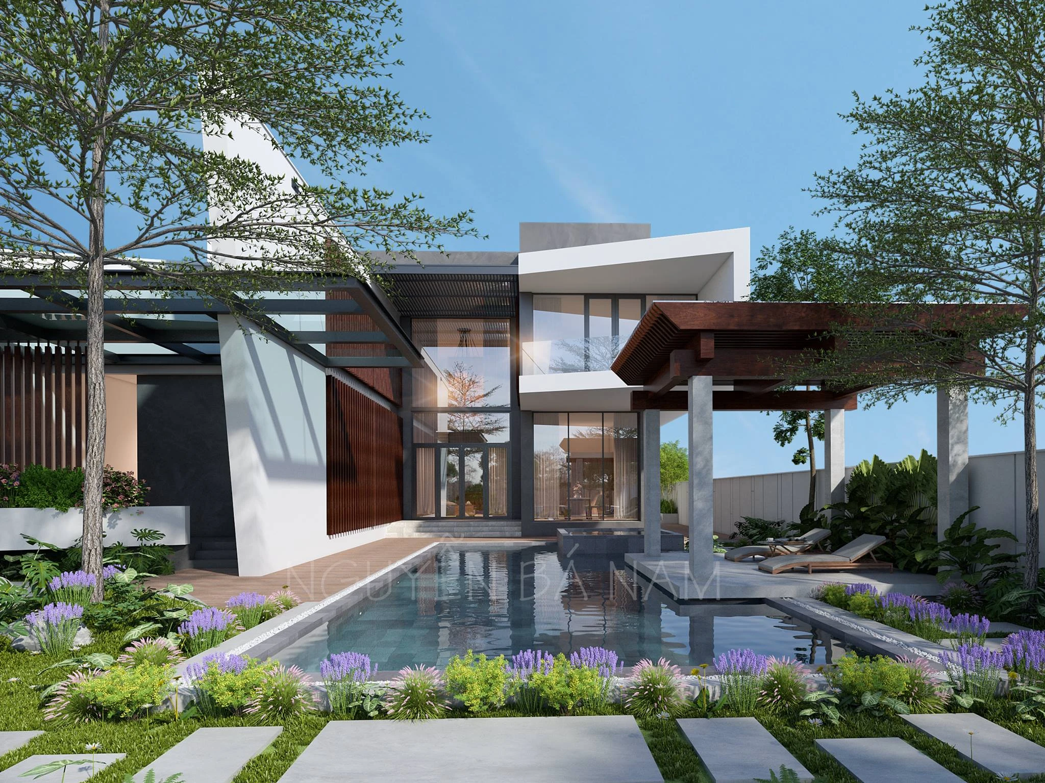Sketchup Model Free Download Vray Modern Exterior ID 101000491 (Nguyen Ba Nam)
