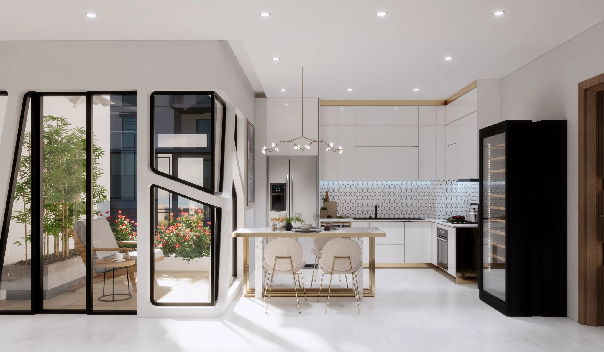 Sketchup Scene Download Enscape Modern Living Room And Dining Room Free ID 218000064 (Thoai Tran)