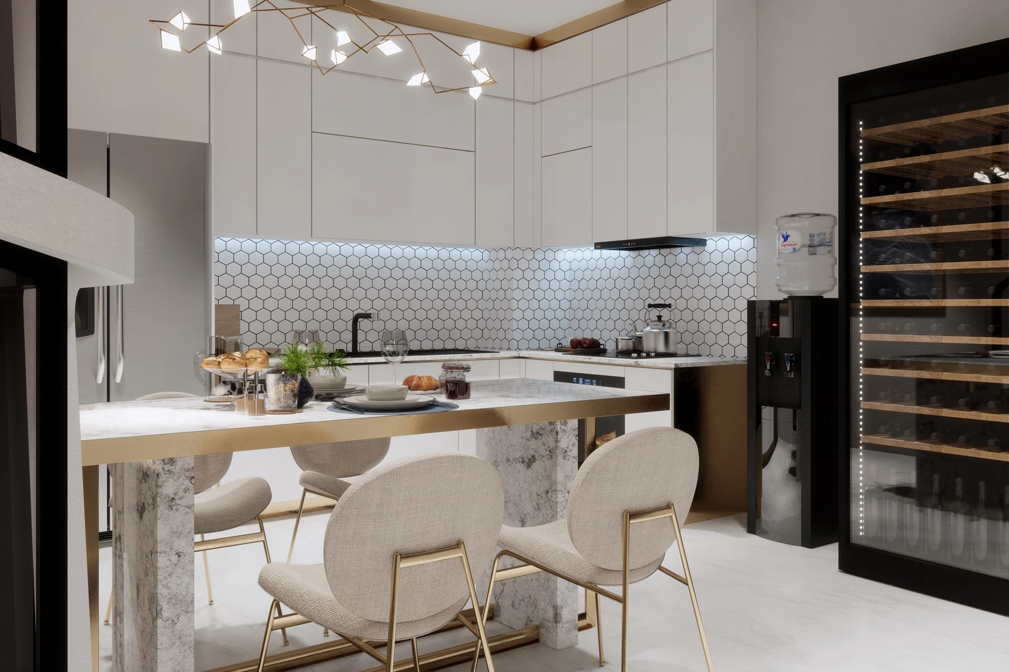 Sketchup Scene Download Enscape Modern Living Room And Dining Room Free ID 218000064 (Thoai Tran)