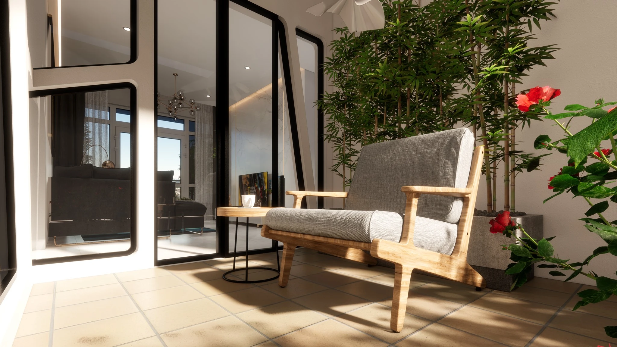 Sketchup Scene Download Enscape Modern Living Room And Dining Room Free ID 218000064 (Thoai Tran)