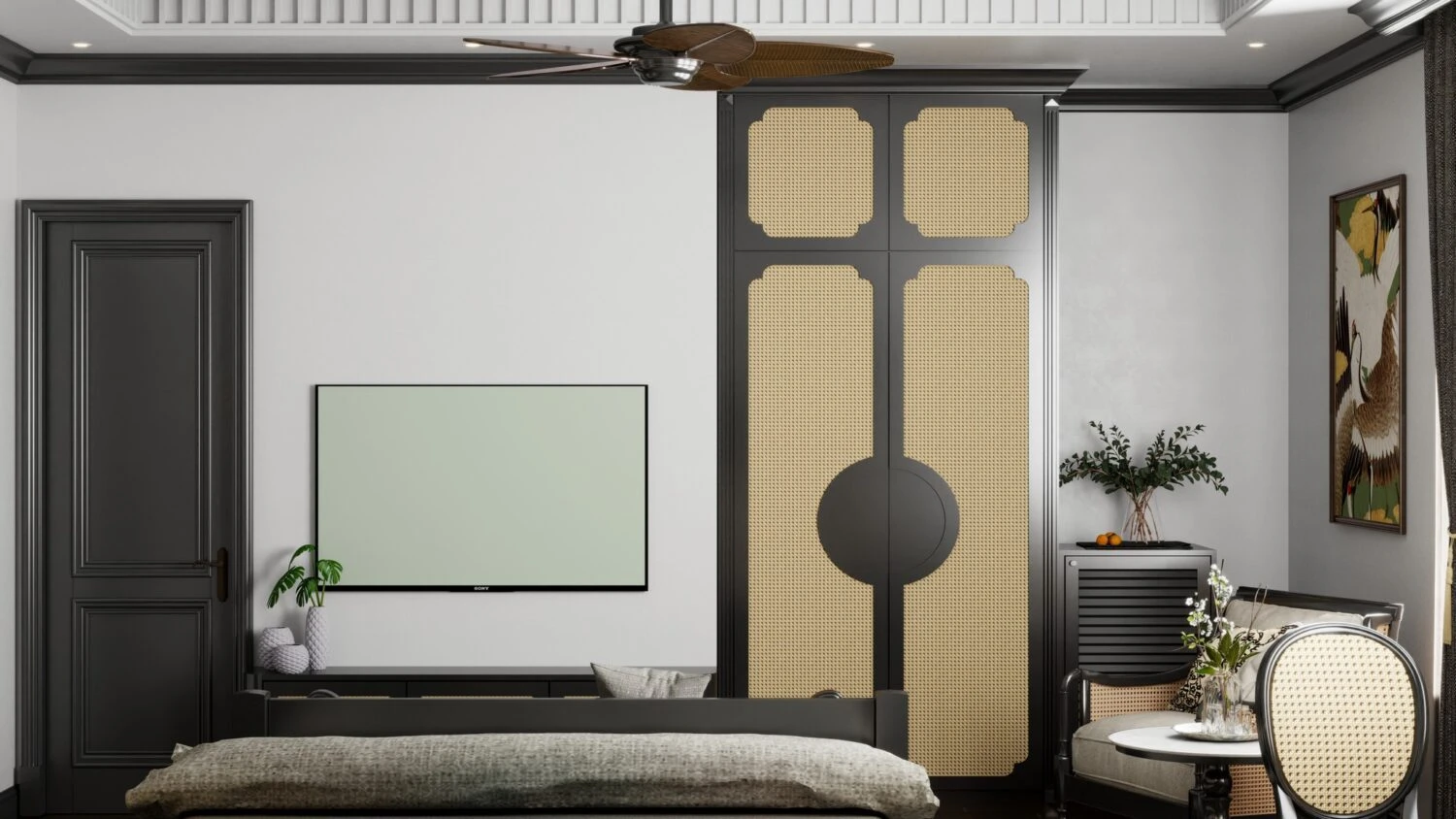 Sketchup Scene Download Free Indochine Bedroom Vantage ID 101000723 (Hung Duong Do)