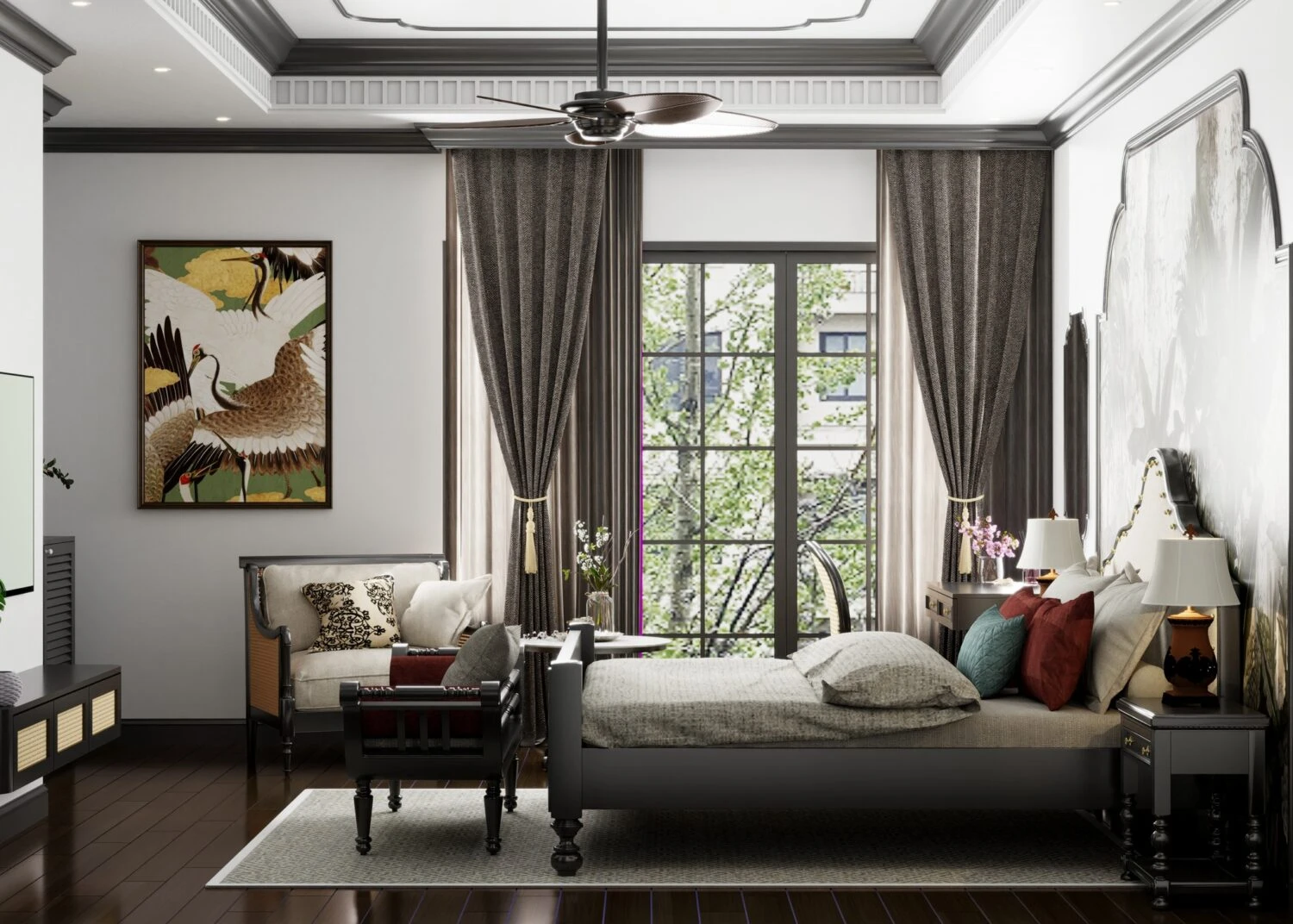 Sketchup Scene Download Free Indochine Bedroom Vantage ID 101000723 (Hung Duong Do)