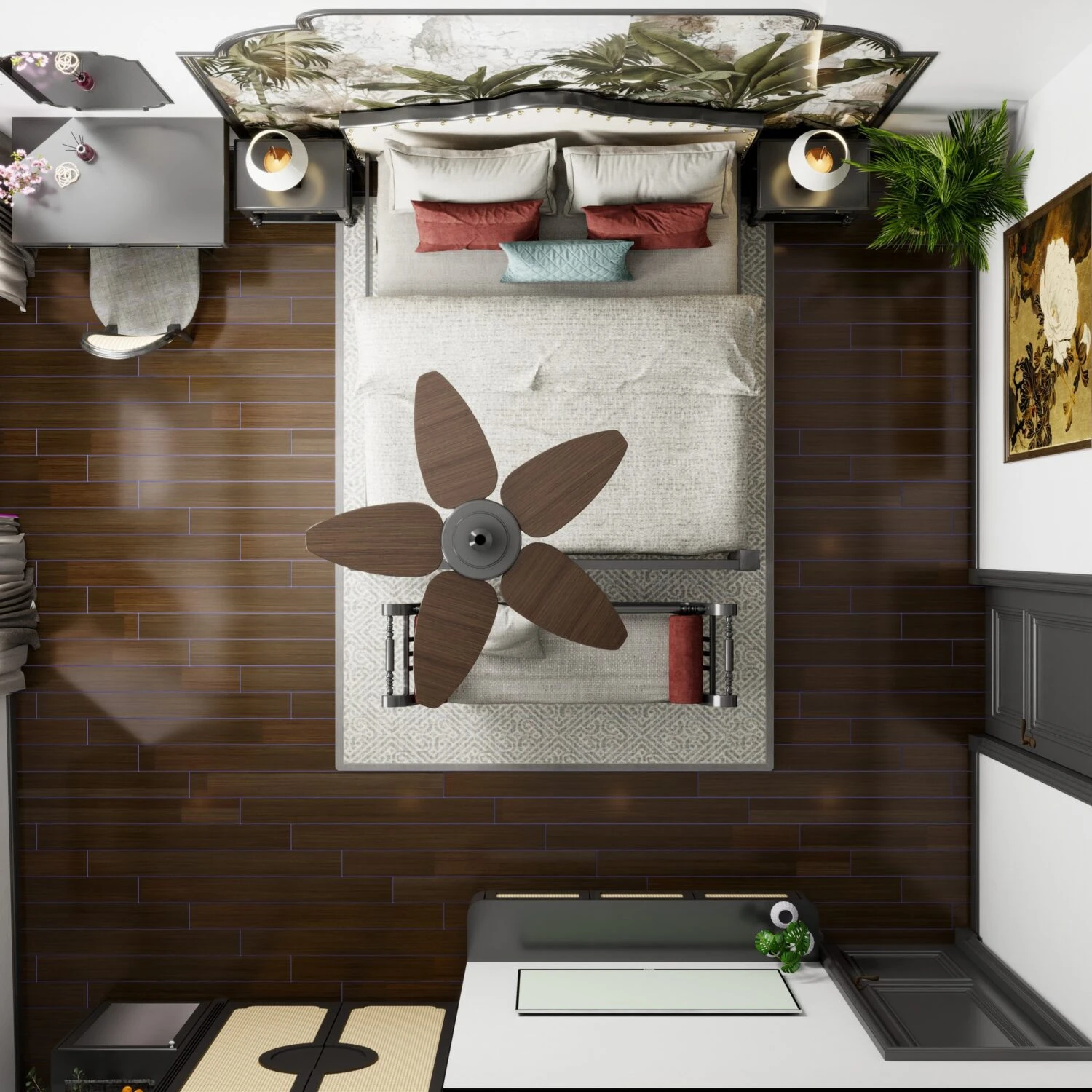 Sketchup Scene Download Free Indochine Bedroom Vantage ID 101000723 (Hung Duong Do)