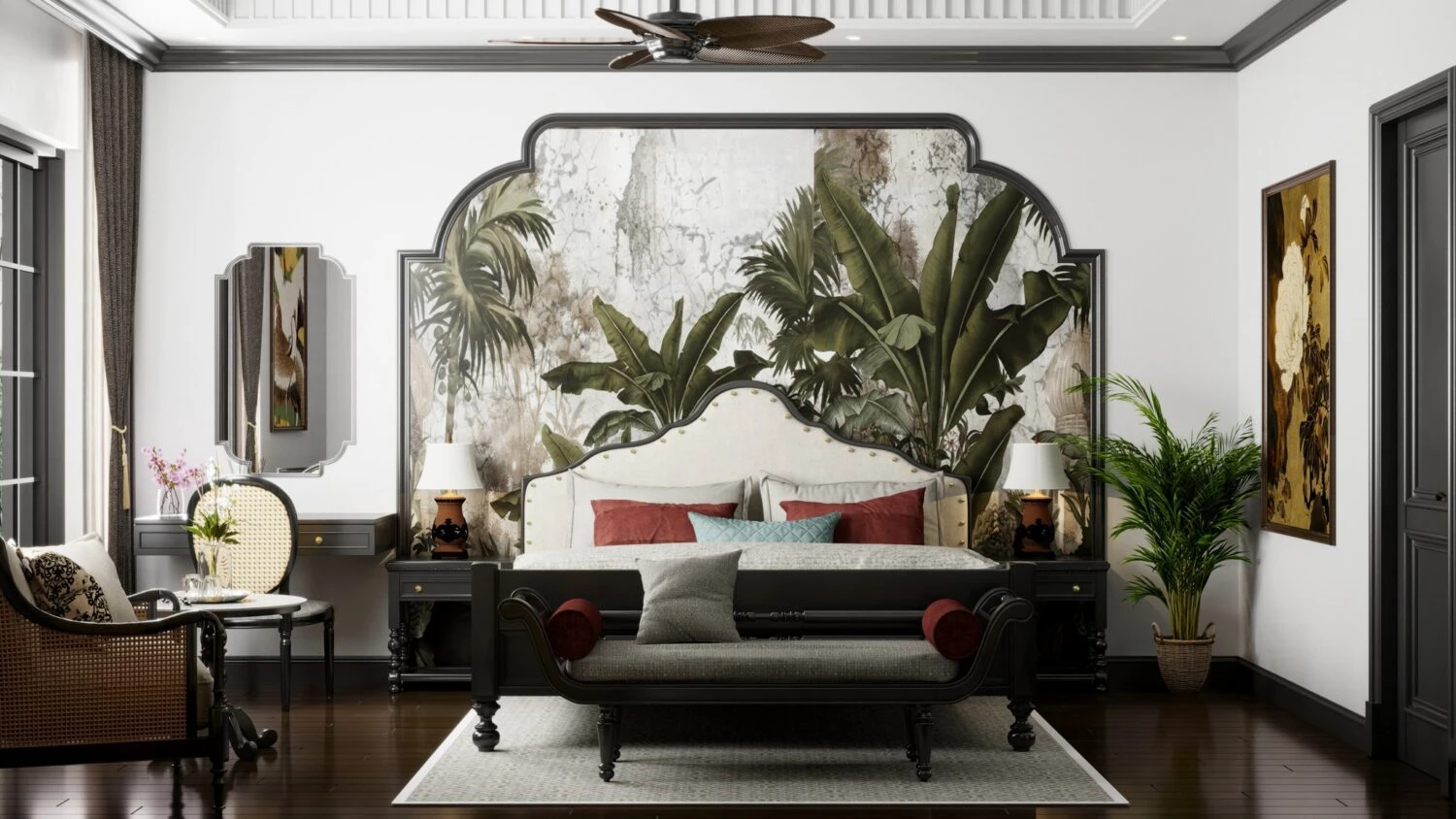 Sketchup Scene Download Free Indochine Bedroom Vantage ID 101000723 (Hung Duong Do)