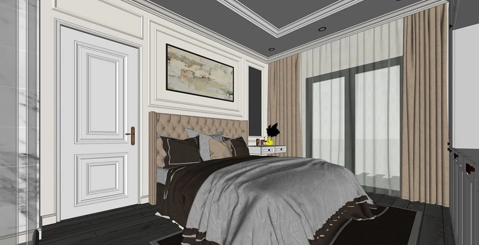 SketchUp Free Sketchup Scene Download Free Modern Bedroom ID 101000314 (Xuan Khanh)