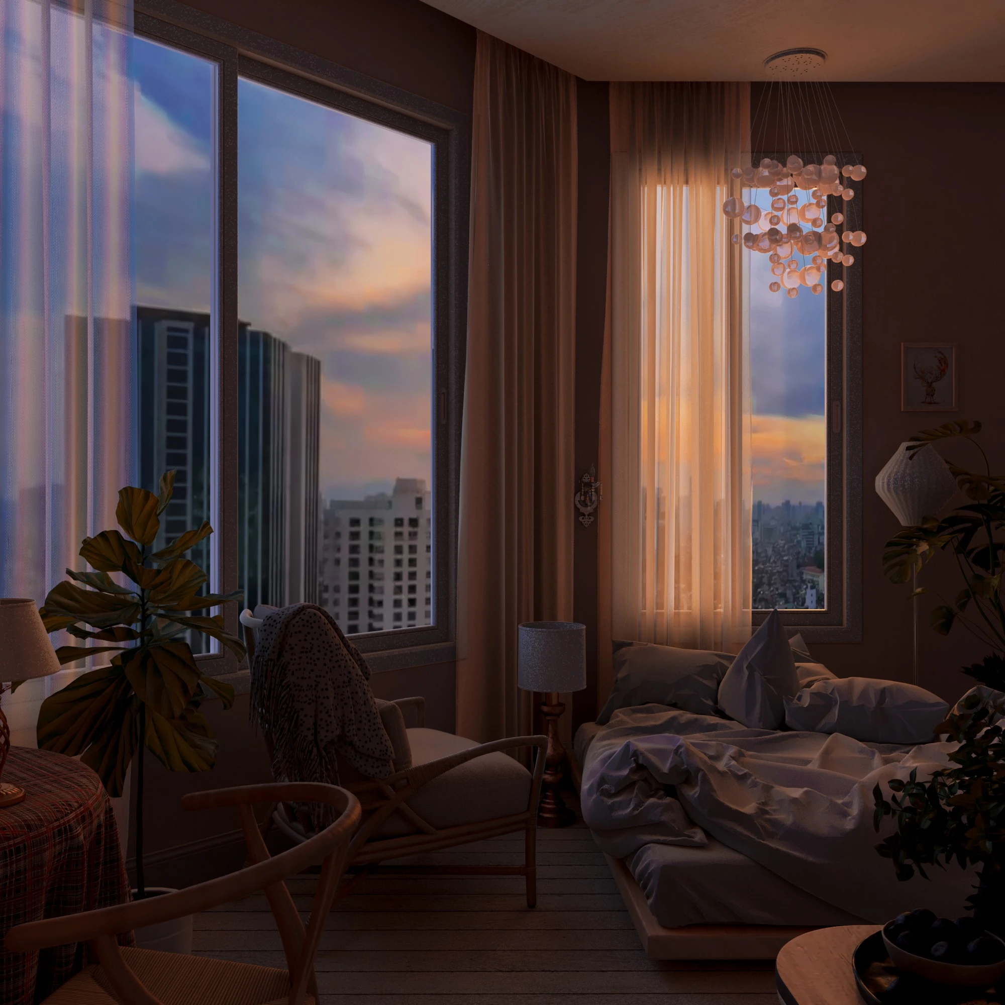 Sketchup Scene Download Free Modern Bedroom ID 101000483 (Nguyen Dat)