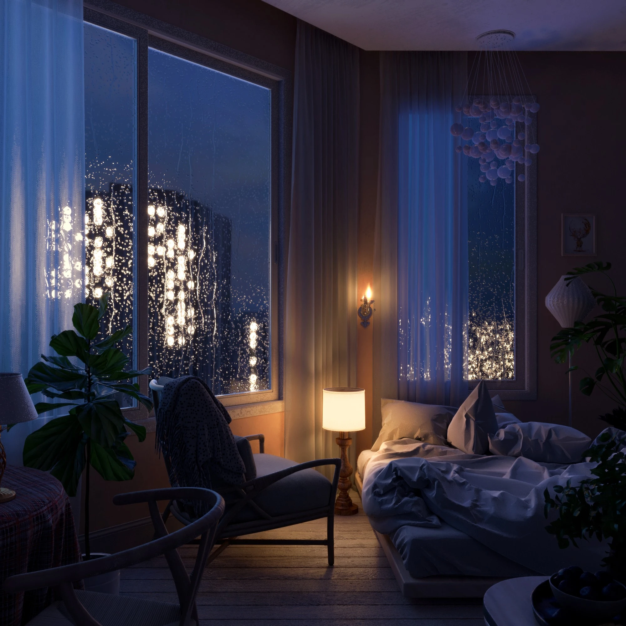 Sketchup Scene Download Free Modern Bedroom ID 101000483 (Nguyen Dat)