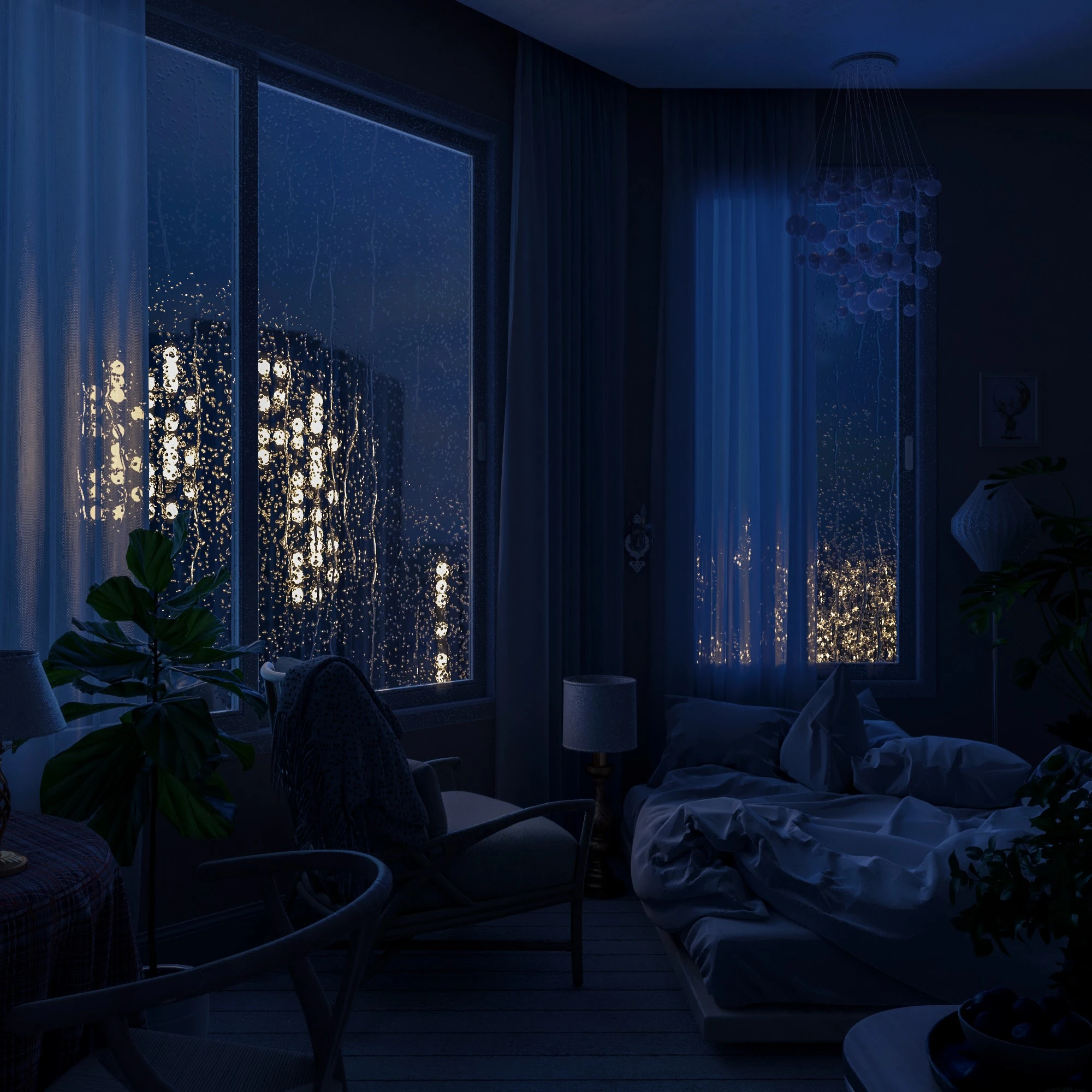 Sketchup Scene Download Free Modern Bedroom ID 101000483 (Nguyen Dat)