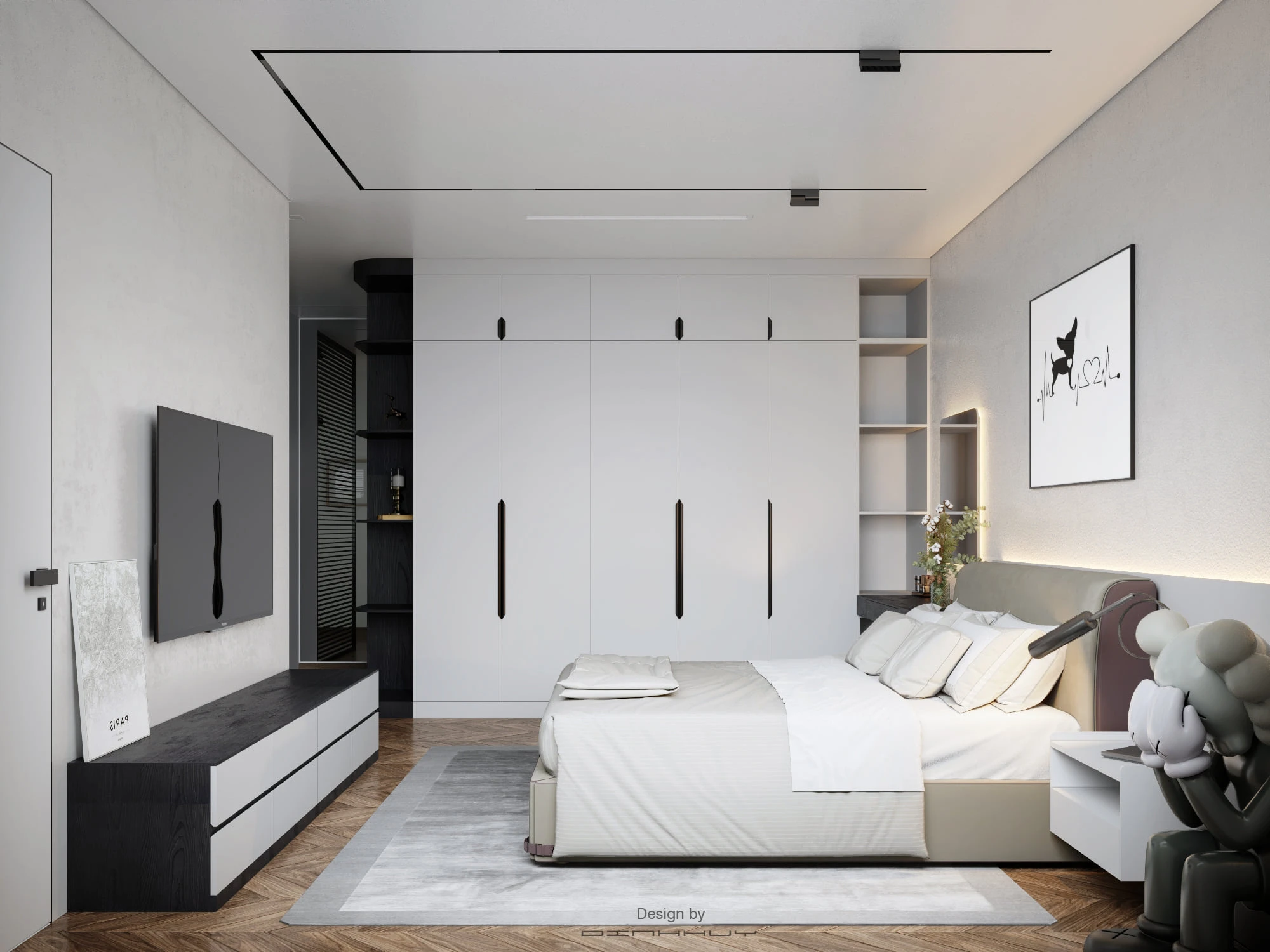 Sketchup Scene Download Free Modern Bedroom ID 101000493 (Dinh Huy)
