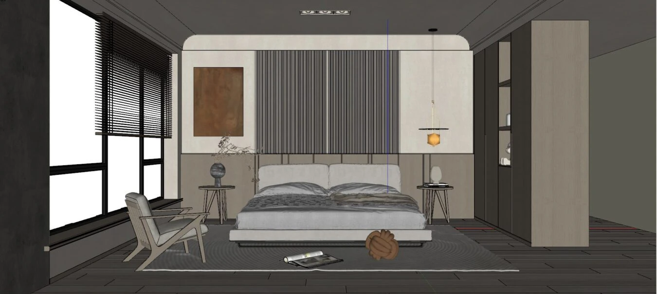 Sketchup Scene Download Free Modern Bedroom ID 101000553 (Dinh Thanh)