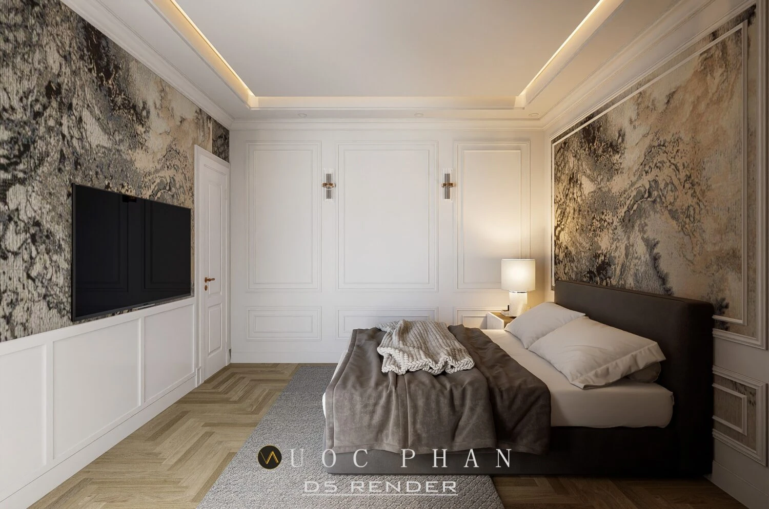 Sketchup Scene Download Free Modern Bedroom ID 101000633 (Quoc Vi Phan Phan)