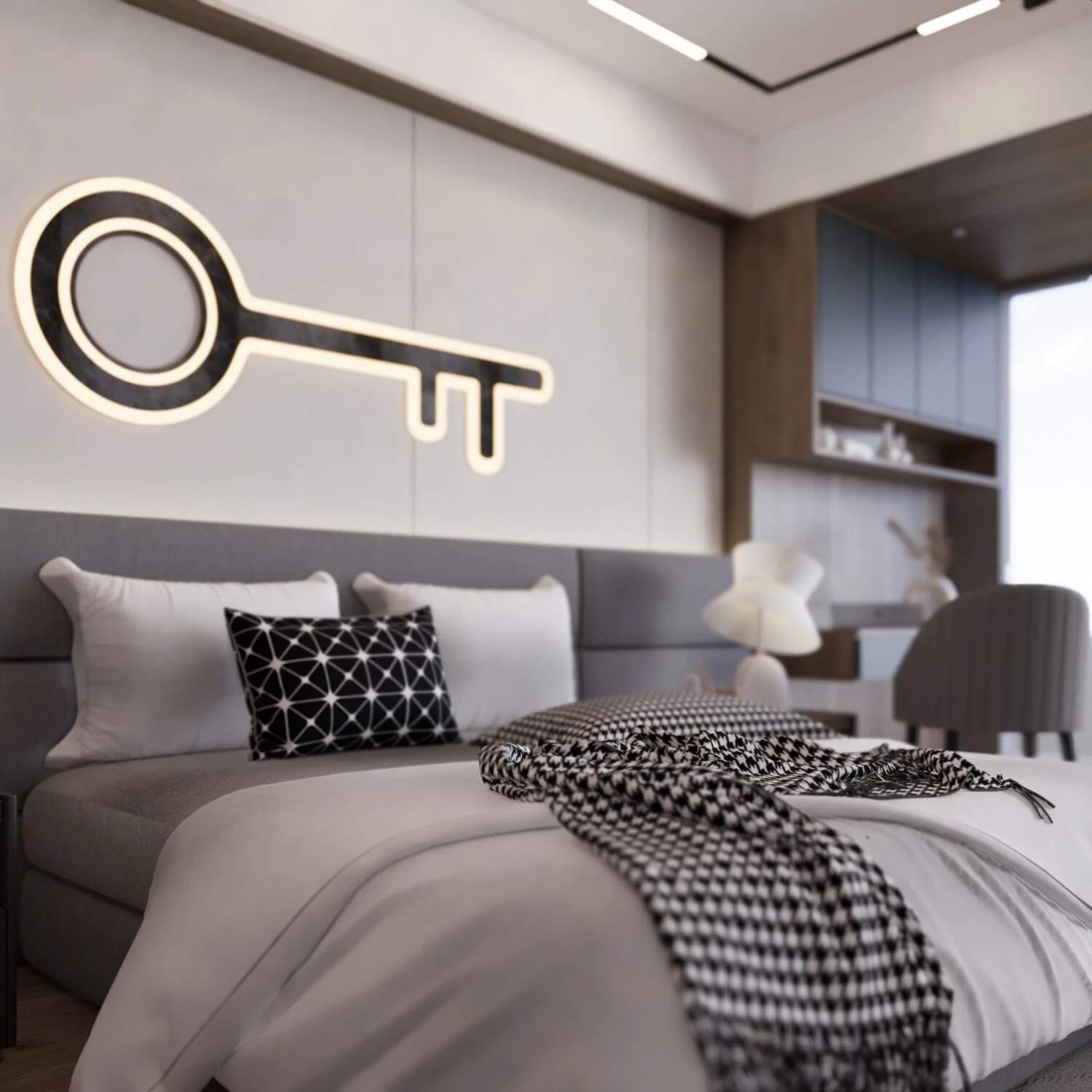 Sketchup Scene Download Free Modern Bedroom ID 101000703 (Kim Phong)