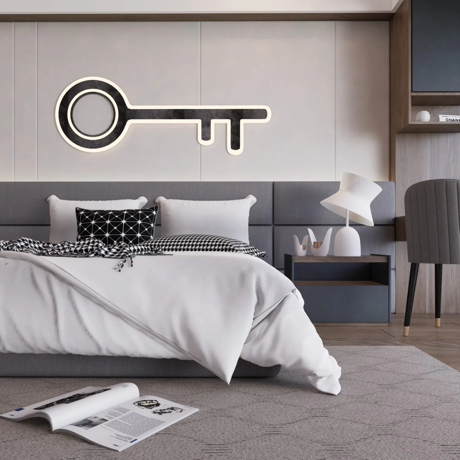 Sketchup Scene Download Free Modern Bedroom ID 101000703 (Kim Phong)