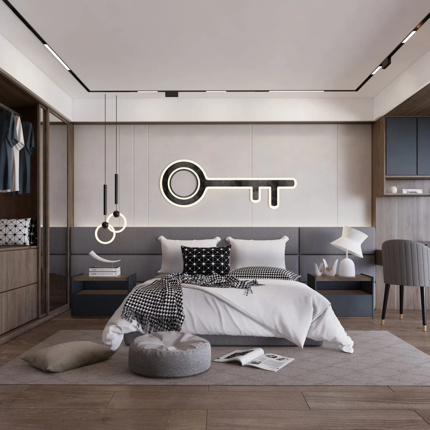 Sketchup Scene Download Free Modern Bedroom ID 101000703 (Kim Phong)