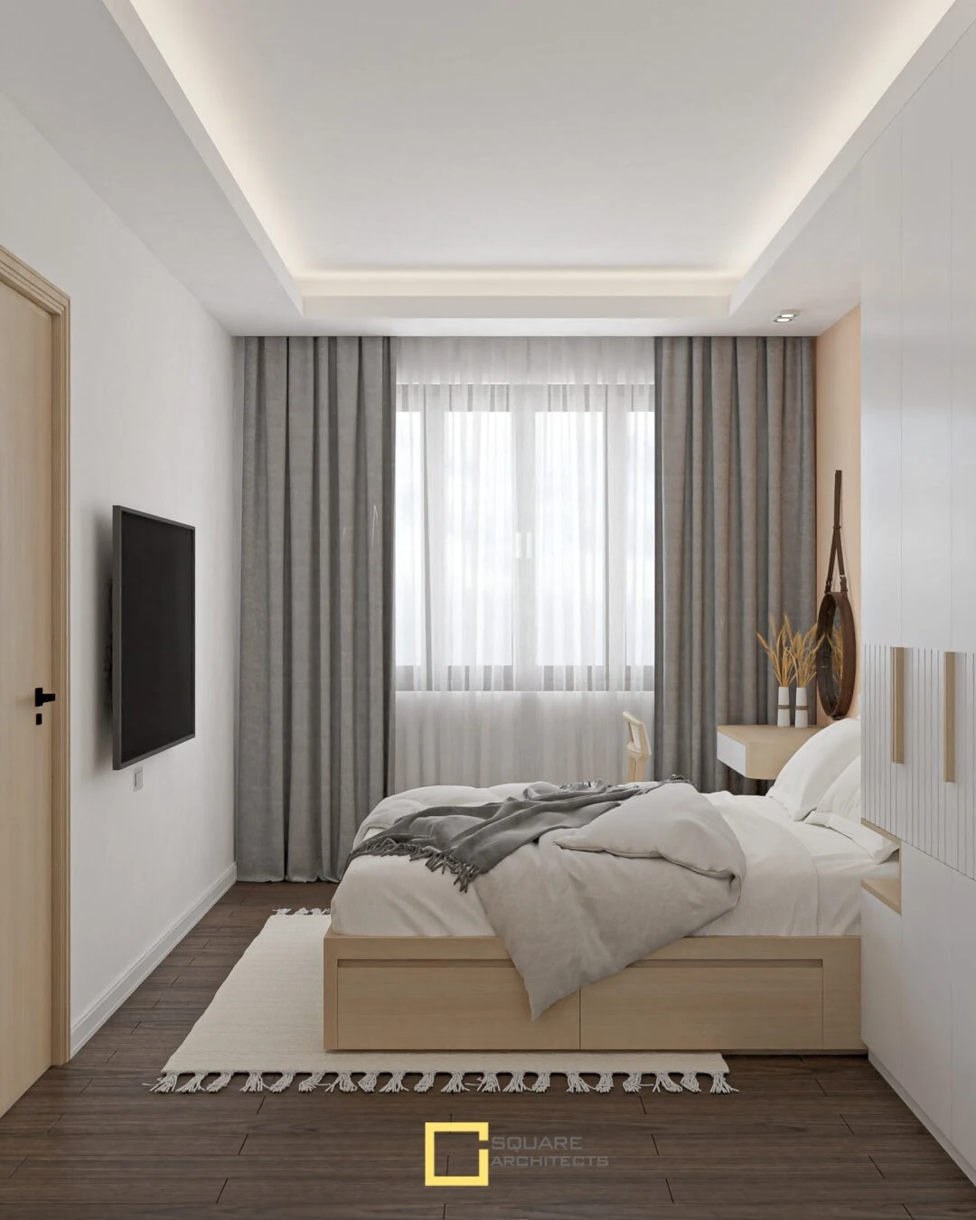 Sketchup Scene Download Free Vray Modern Bedroom ID 101000583 (Danh Nam)