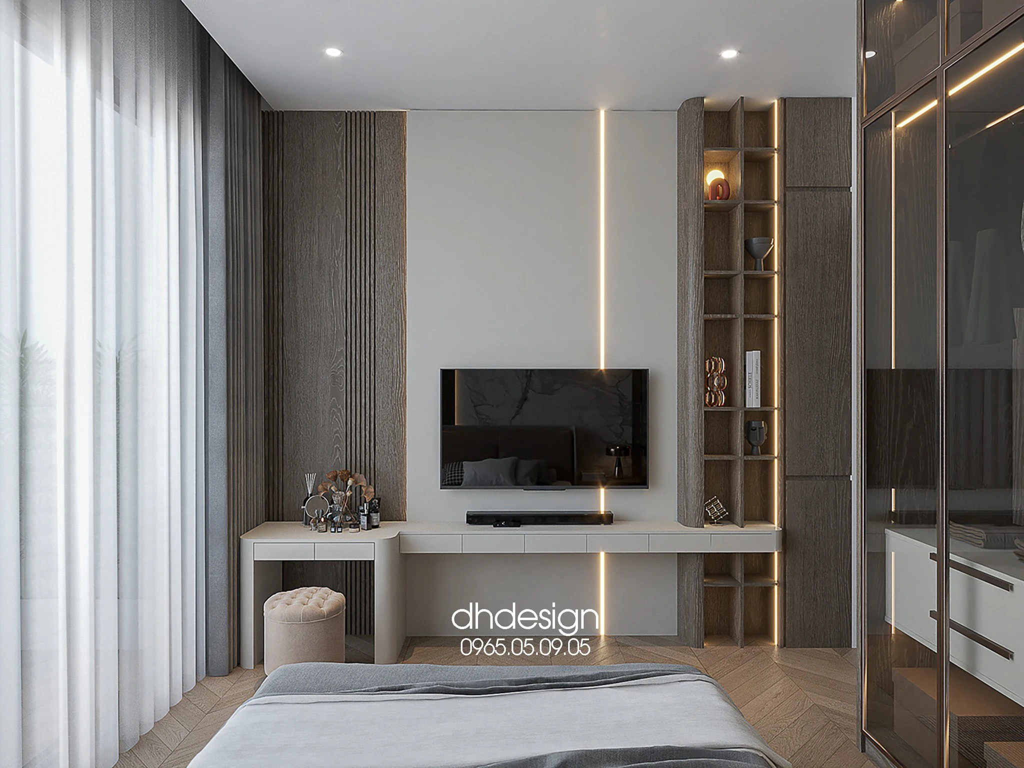 Sketchup Scene Download Free Vray Modern Bedroom ID 101000733 (Dinh Hung)
