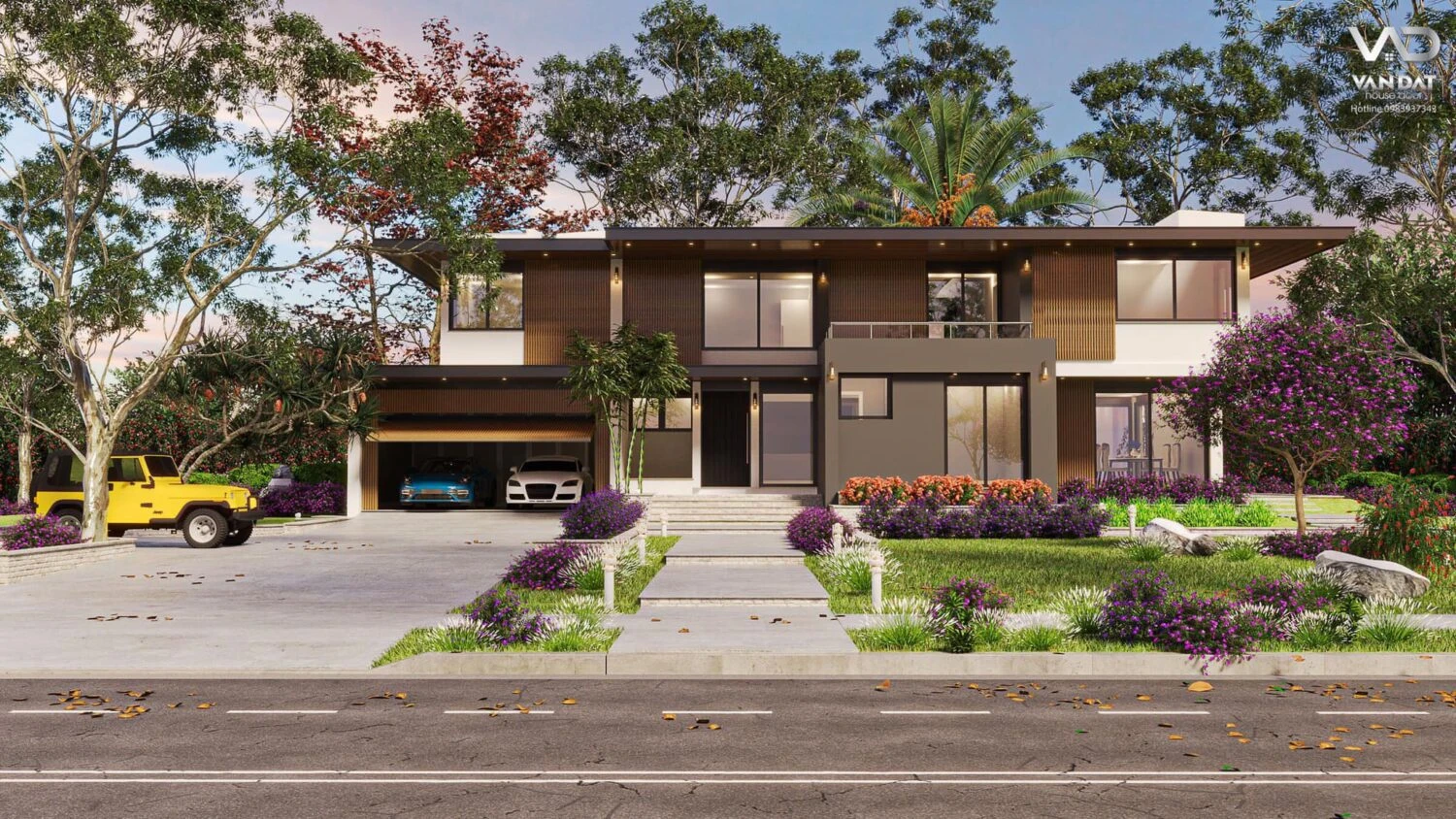 SketchUp Free Sketchup Scene Download Vray Modern Exterior ID 101000298 (Dat Nguyenhuu)