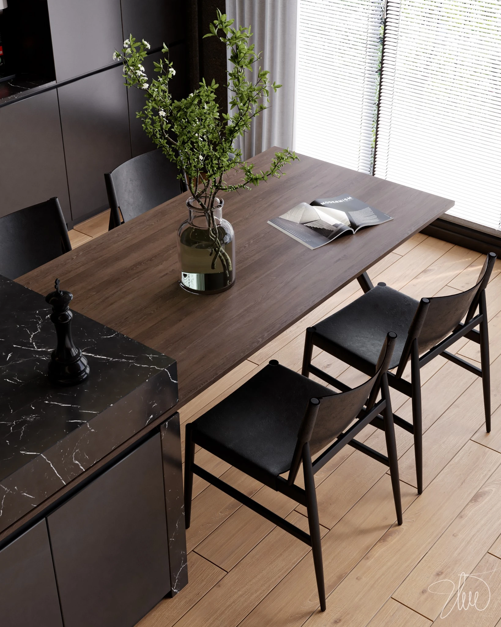 Sketchup Scene Download Vray Modern Living Room And Dining Room Free ID 218000094 (Huy Ung)