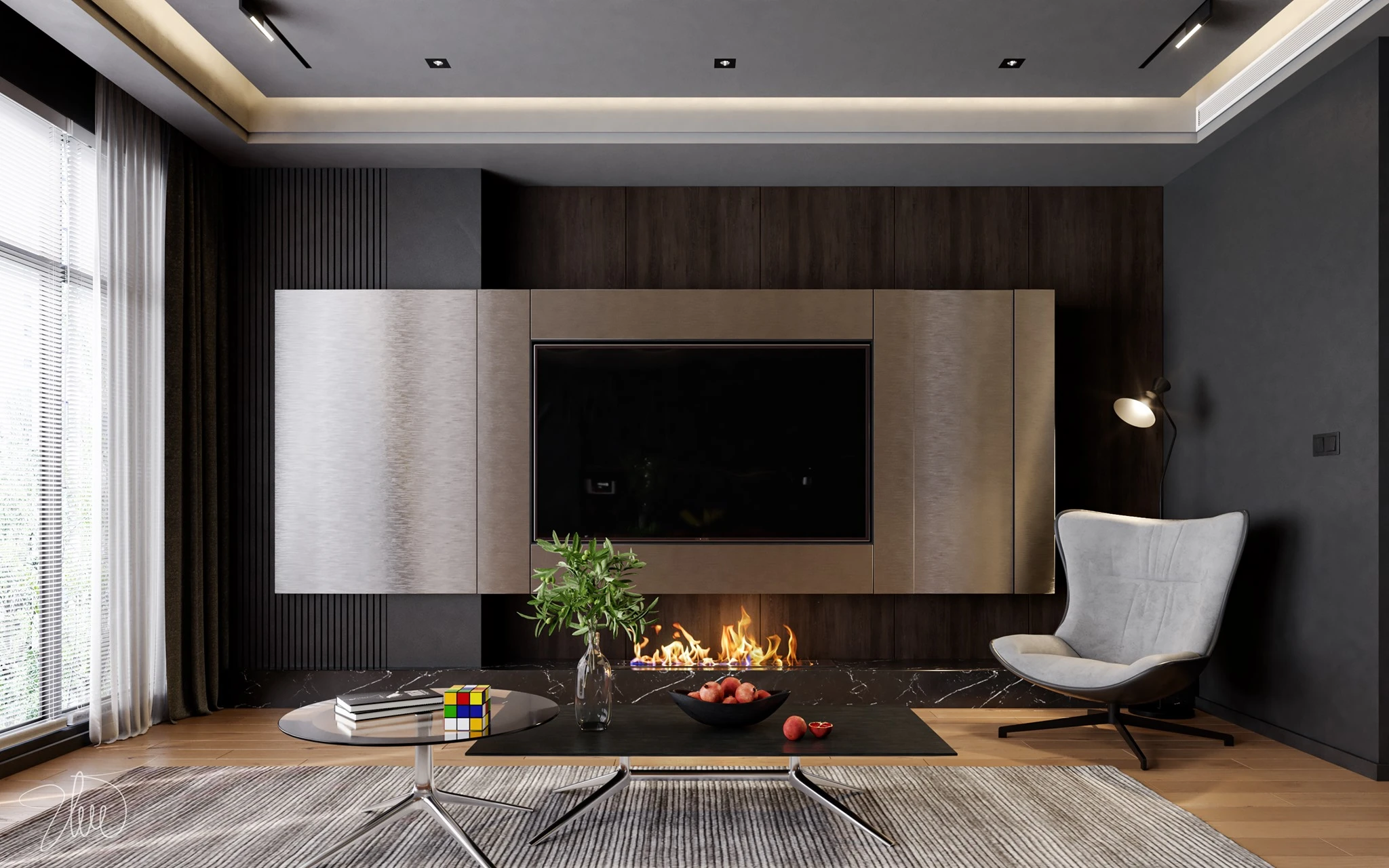 Sketchup Scene Download Vray Modern Living Room And Dining Room Free ID 218000094 (Huy Ung)