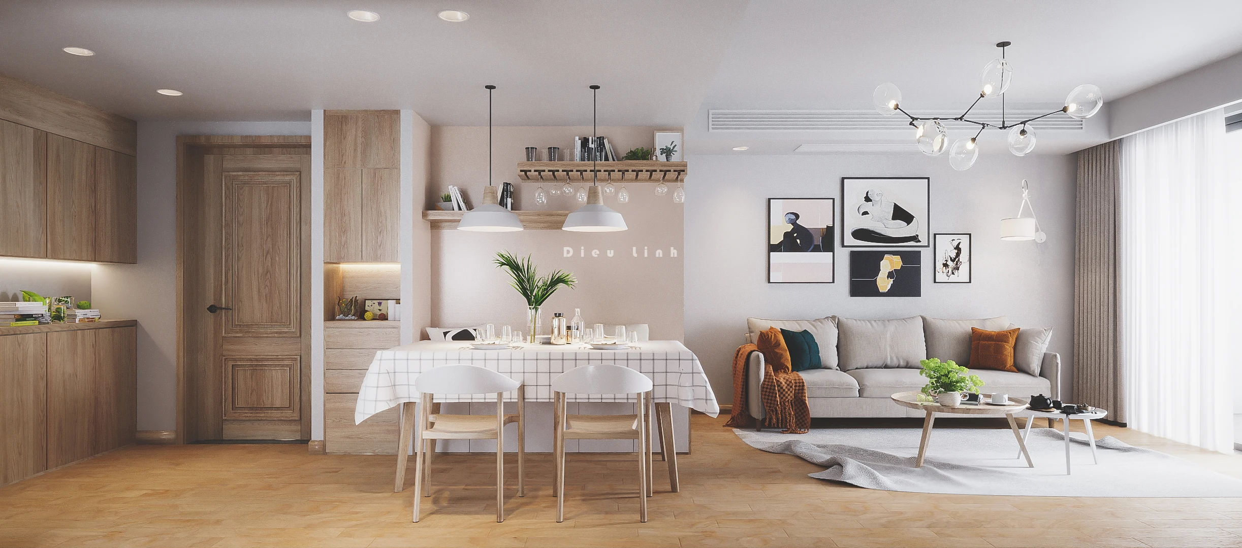 SketchUp Free Sketchup Scene Download Vray Modern Living Room Free ID 100000199 (Dieu Linh)