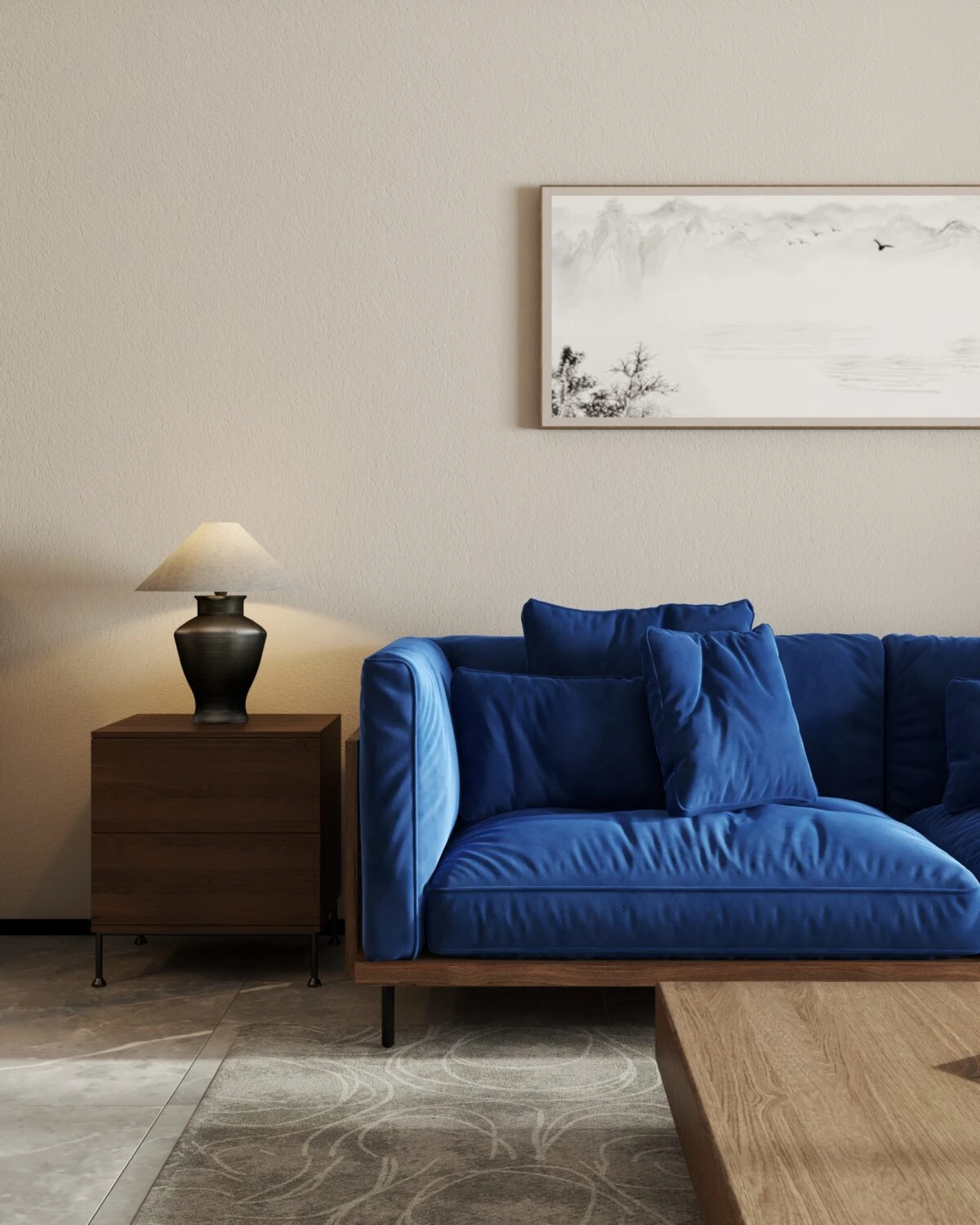 SketchUp Free Sketchup Scene Download Vray Modern Living Room Free ID 100000319 (Dinh Thanh)