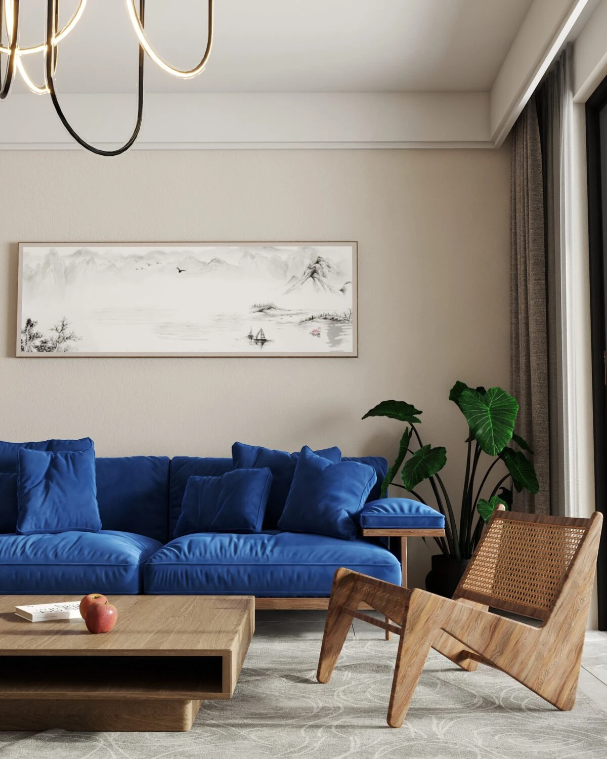 SketchUp Free Sketchup Scene Download Vray Modern Living Room Free ID 100000319 (Dinh Thanh)