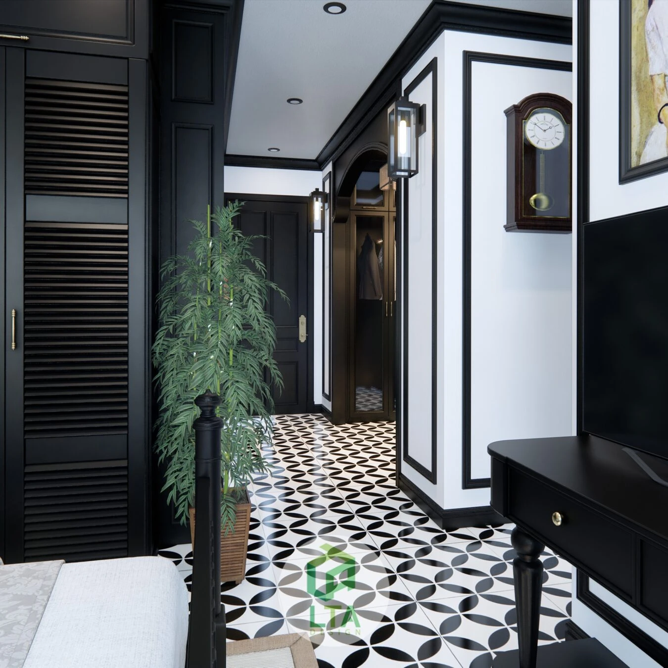 SketchUp Free Sketchup Scene Free Download Indochine Bedroom Enscape ID 101000528 (Cao Hoang Nhat Long)