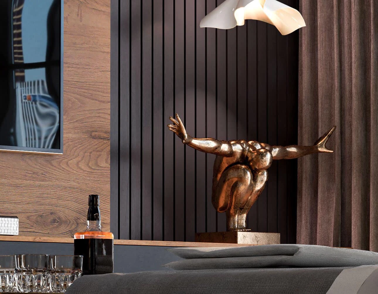 SketchUp Free Sketchup Scene Free Download Modern Bedroom Vray ID 101000538 (Dinh Tu)