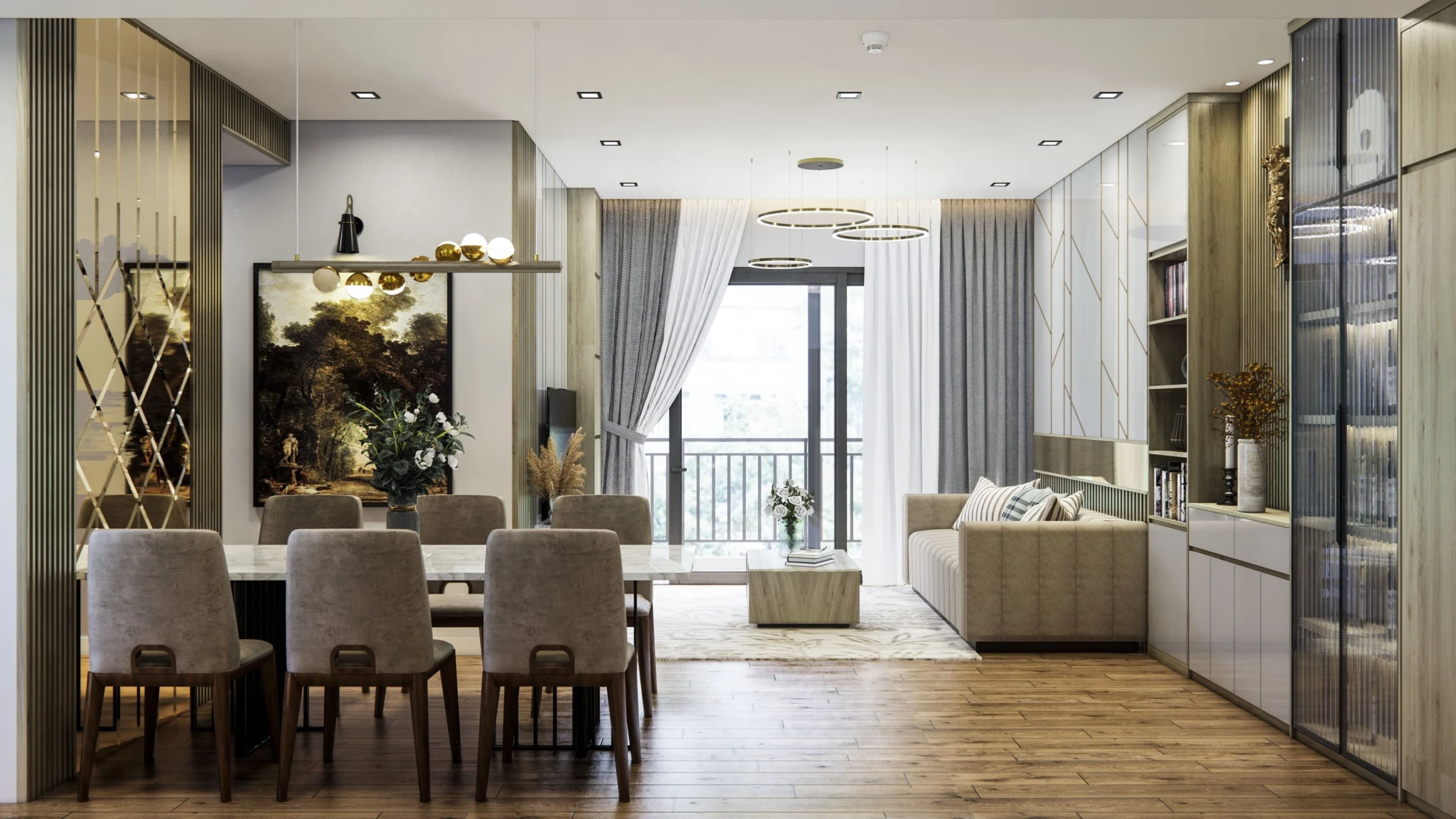 Sketchup Scene Free Download Modern Living Room And Dining Room Enscape ID 218000079 (Tran Phuc Loc)