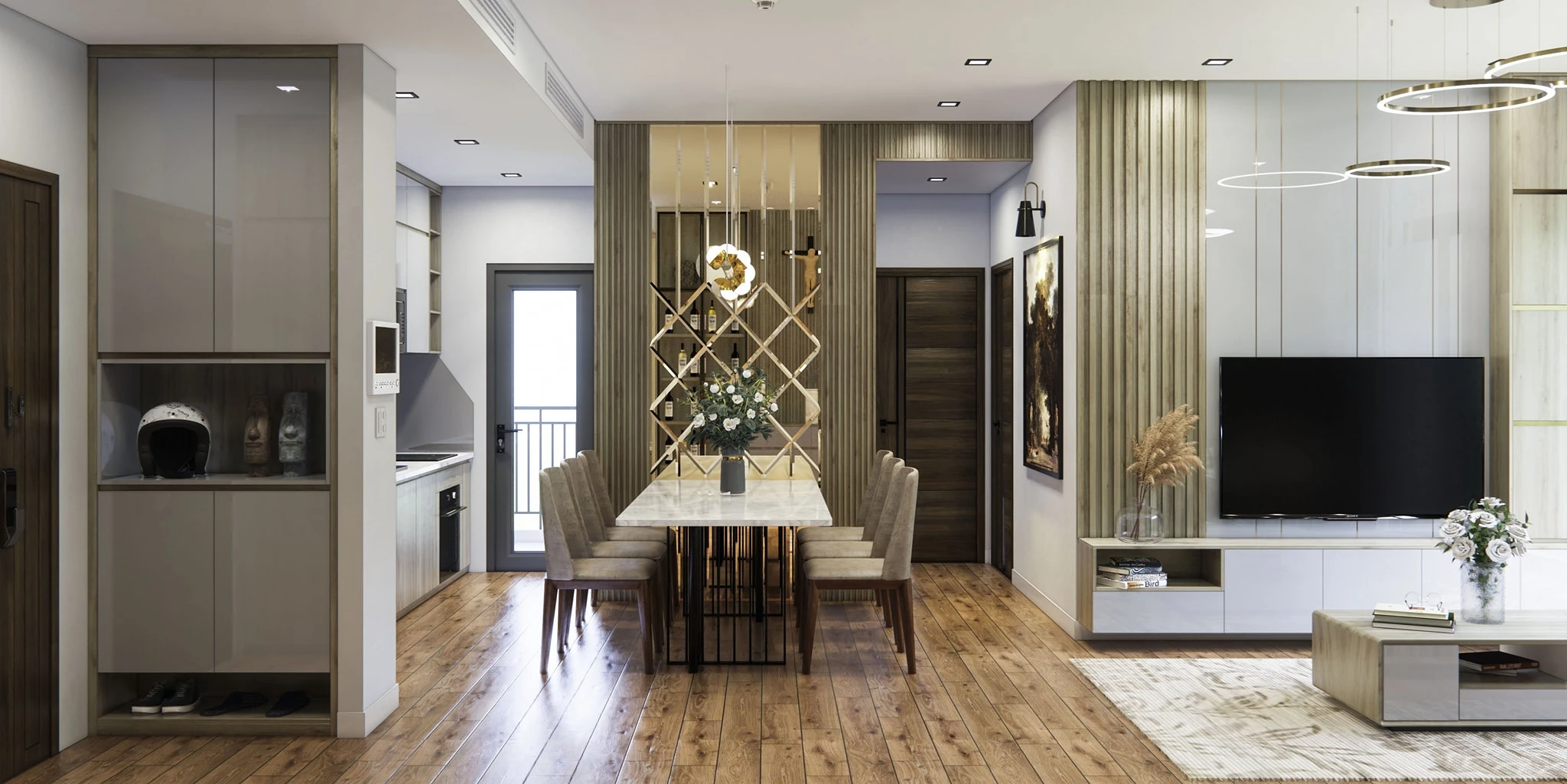 Sketchup Scene Free Download Modern Living Room And Dining Room Enscape ID 218000079 (Tran Phuc Loc)