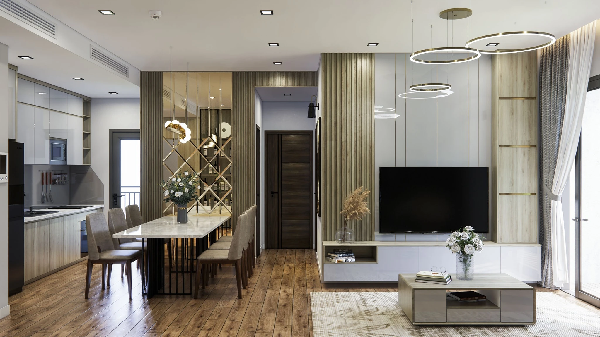 Sketchup Scene Free Download Modern Living Room And Dining Room Enscape ID 218000079 (Tran Phuc Loc)