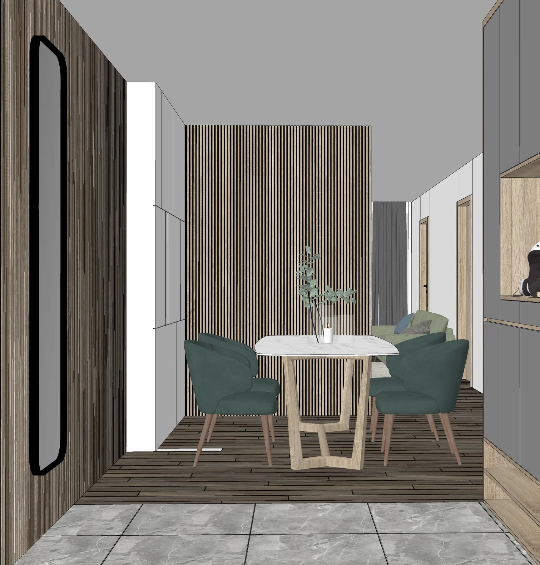 Sketchup Scene Free Download Modern Living Room And Dining Room ID 218000049 (Dang Nam Quang)