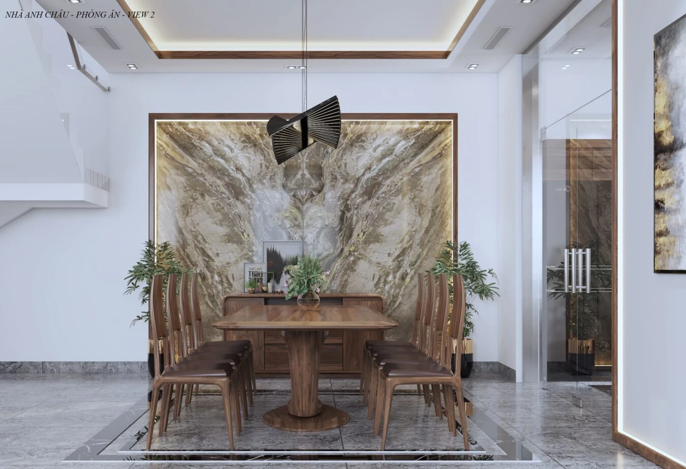 Sketchup Scene Free Download Modern Living Room And Dining Room Vray ID 218000109 (Kim Cuc)