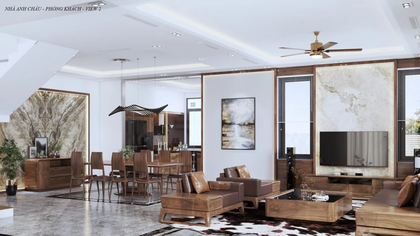 Sketchup Scene Free Download Modern Living Room And Dining Room Vray ID 218000109 (Kim Cuc)