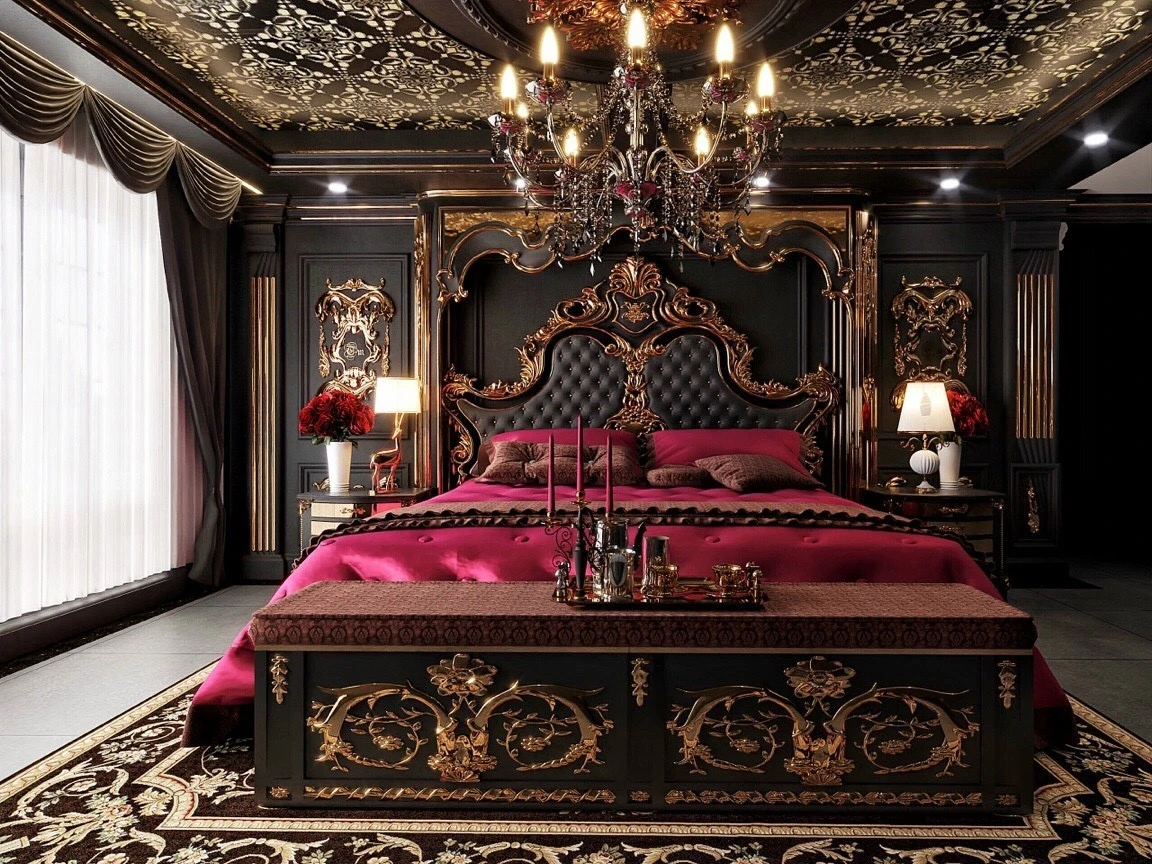 SketchUp Free Sketchup Scene Free Download Vray Classic Bedroom ID 101000399 (Chau Hung)