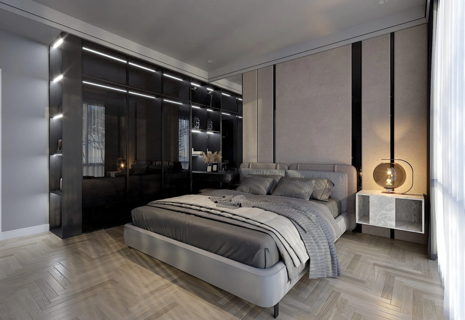 Sketchup Scene Free Download Vray Modern Bedroom ID 101000658 (Thanh Cong)
