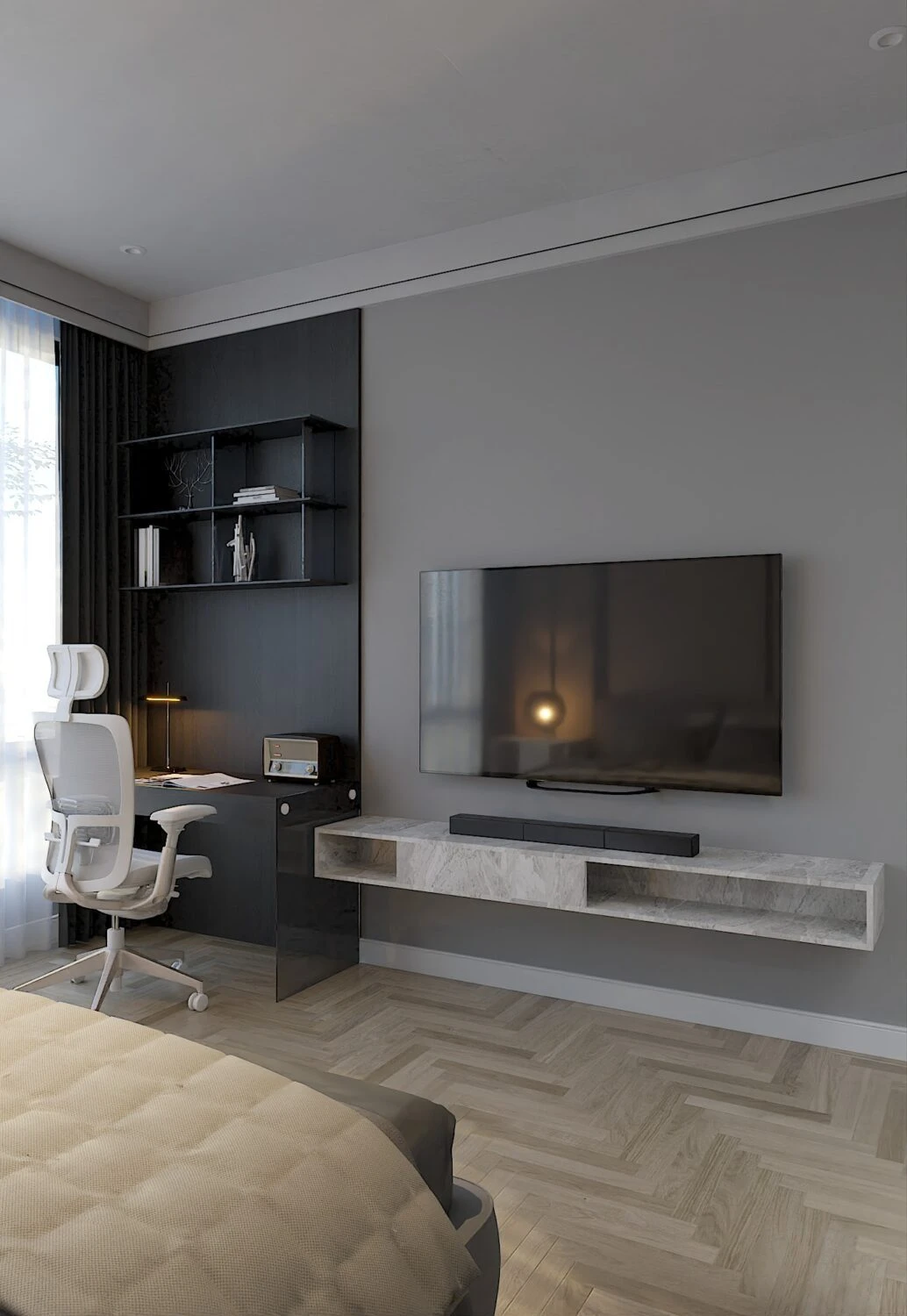 Sketchup Scene Free Download Vray Modern Bedroom ID 101000658 (Thanh Cong)