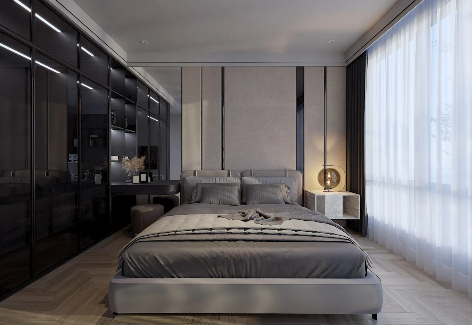 Sketchup Scene Free Download Vray Modern Bedroom ID 101000658 (Thanh Cong)