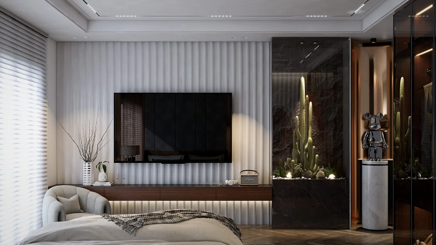 Sketchup Scene Free Download Vray Modern Bedroom ID 101000678 (Ngo Tien Duy)