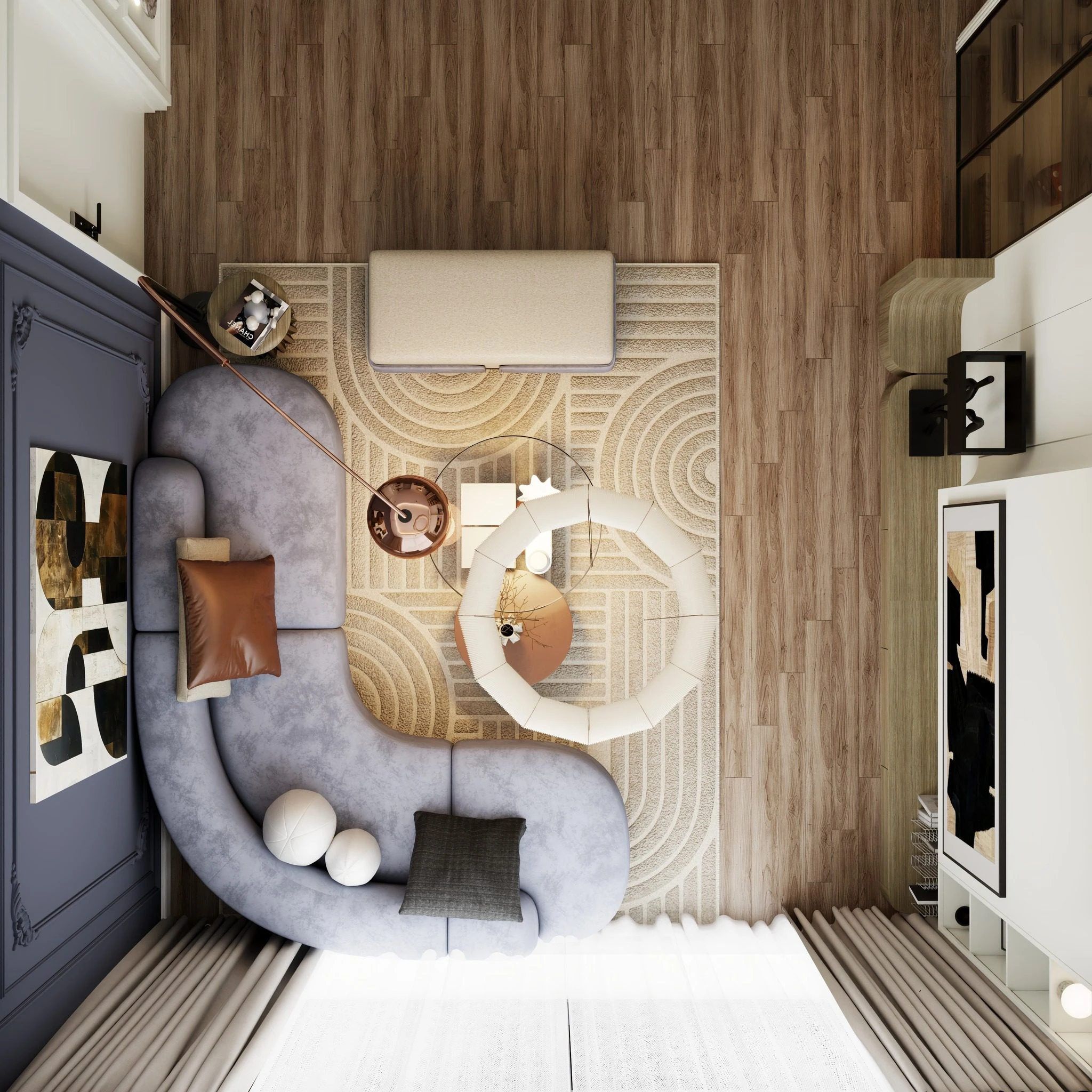 Vantage Living Room SketchUp 3D Model Free Download Modern ID 100000430 (Hung Duong Do)