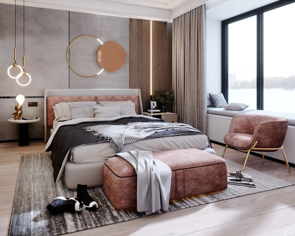 Vray Bedroom Free Sketchup Scene Download Modern ID 101000355 (Le Tai Linh)