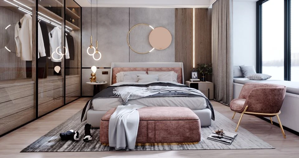 Vray Bedroom Free Sketchup Scene Download Modern ID 101000355 (Le Tai Linh)