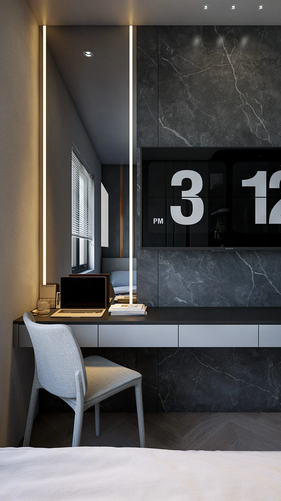 Vray Bedroom Free Sketchup Scene Download Modern ID 101000734 (Hieu Decor)