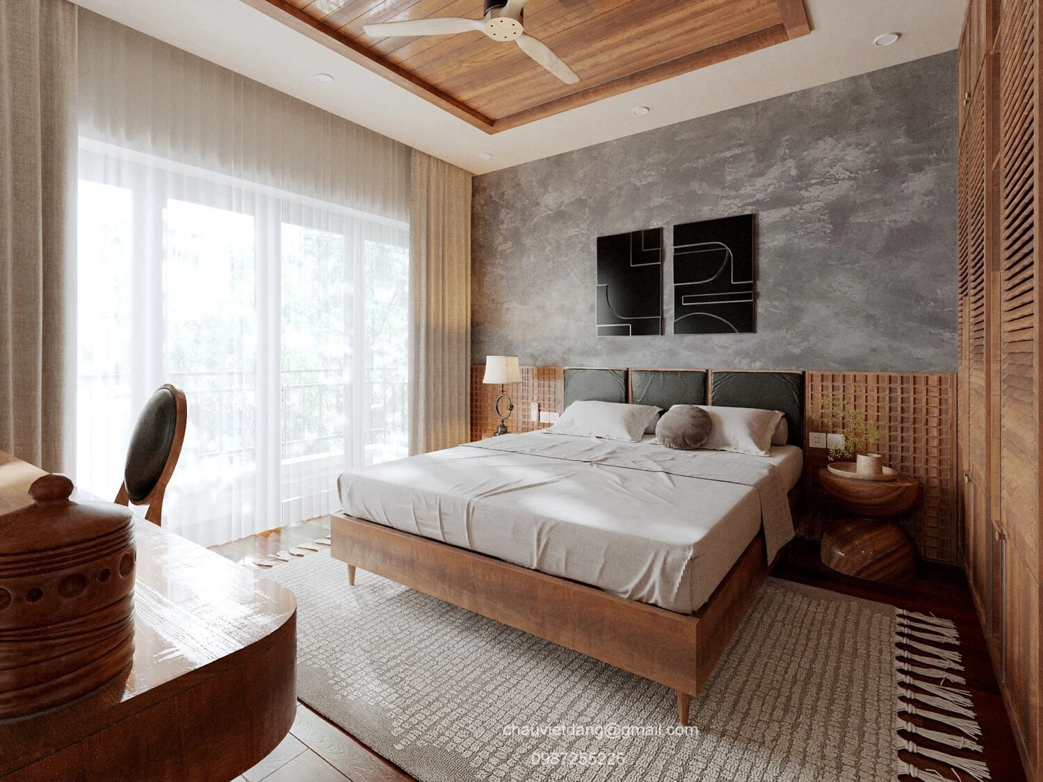 Vray Bedroom Sketchup Model Download Free Modern ID 101000686 (Dang Viet Chau)