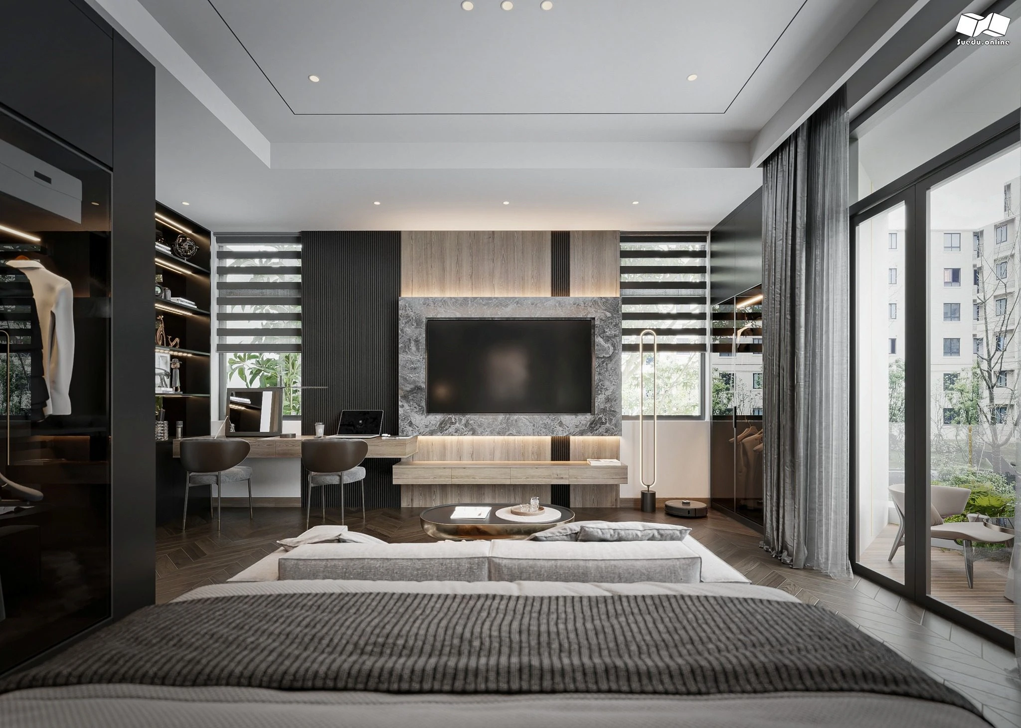 SketchUp Free Vray Bedroom Sketchup Model Download Free Modern ID 101000756 (Phan Thuc)