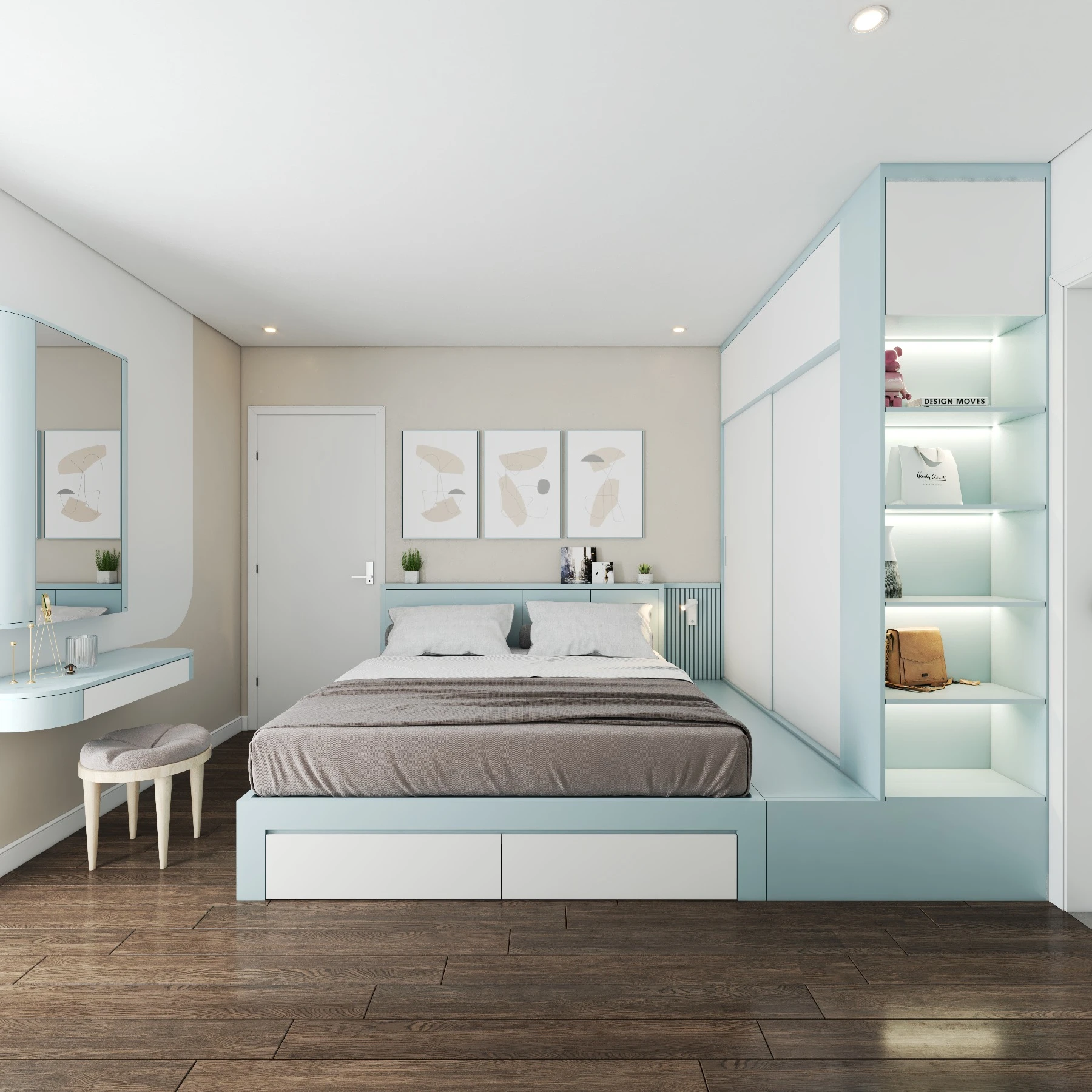Vray Bedroom Sketchup Scene Download Free Modern ID 101000573 (Ha Anh)