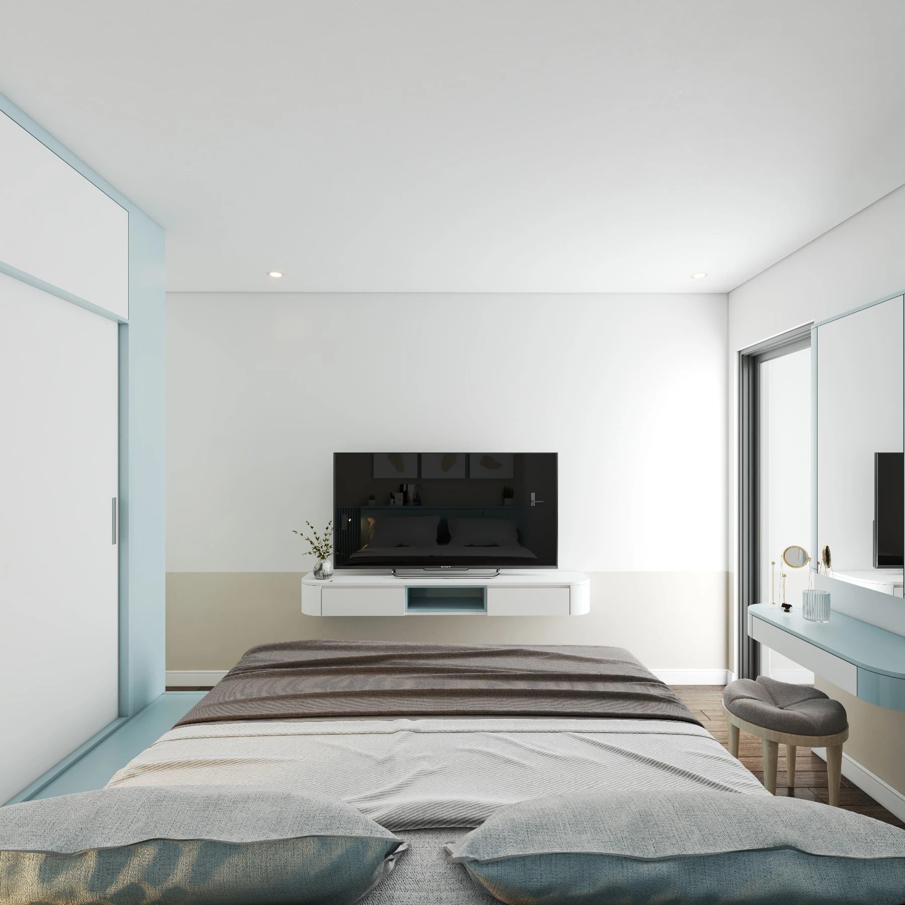 Vray Bedroom Sketchup Scene Download Free Modern ID 101000573 (Ha Anh)