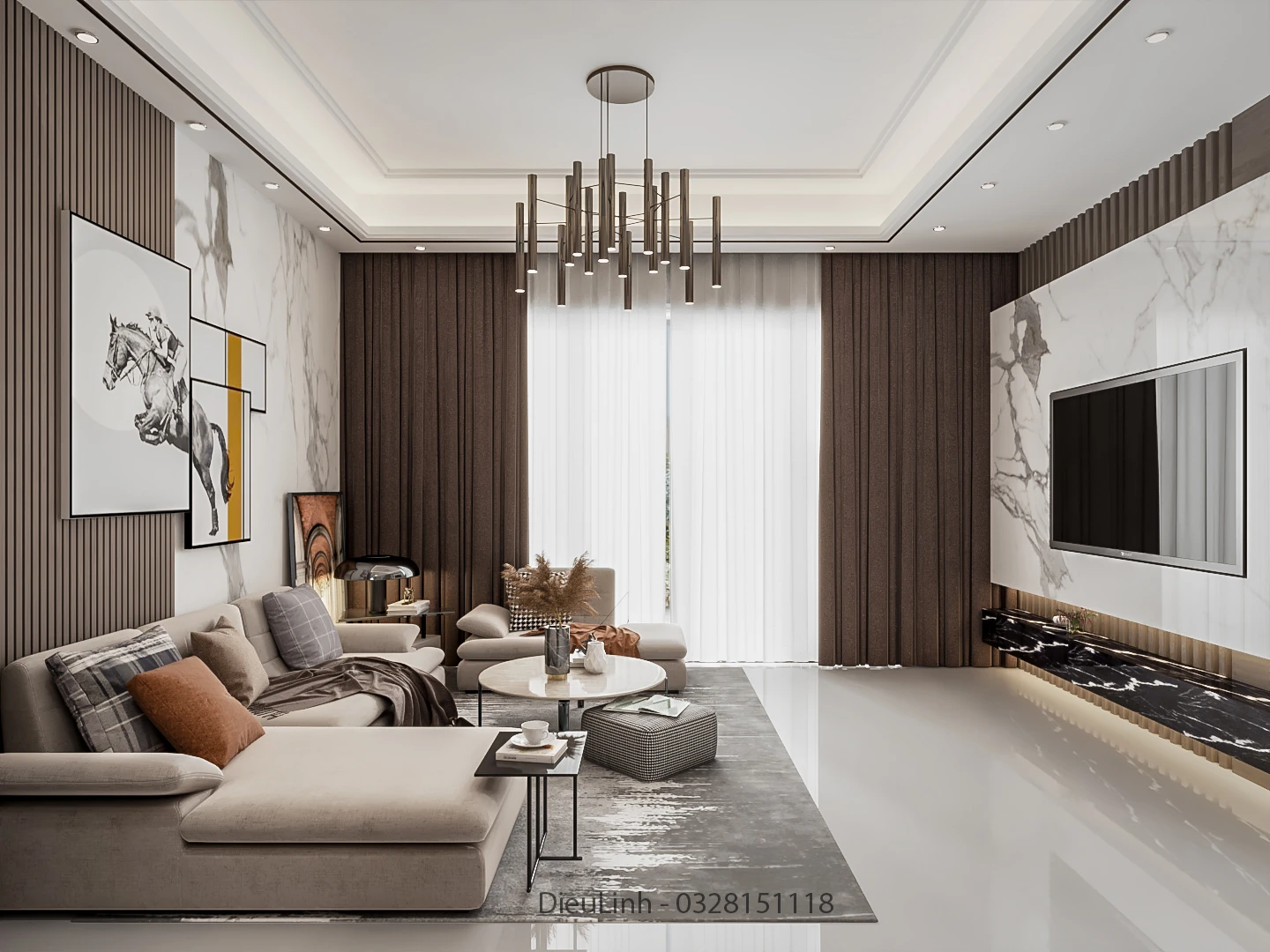 Vray Living Room And Dining Room Sketchup 3D Models Free Download Modern ID 218000078 (Dieu Linh)