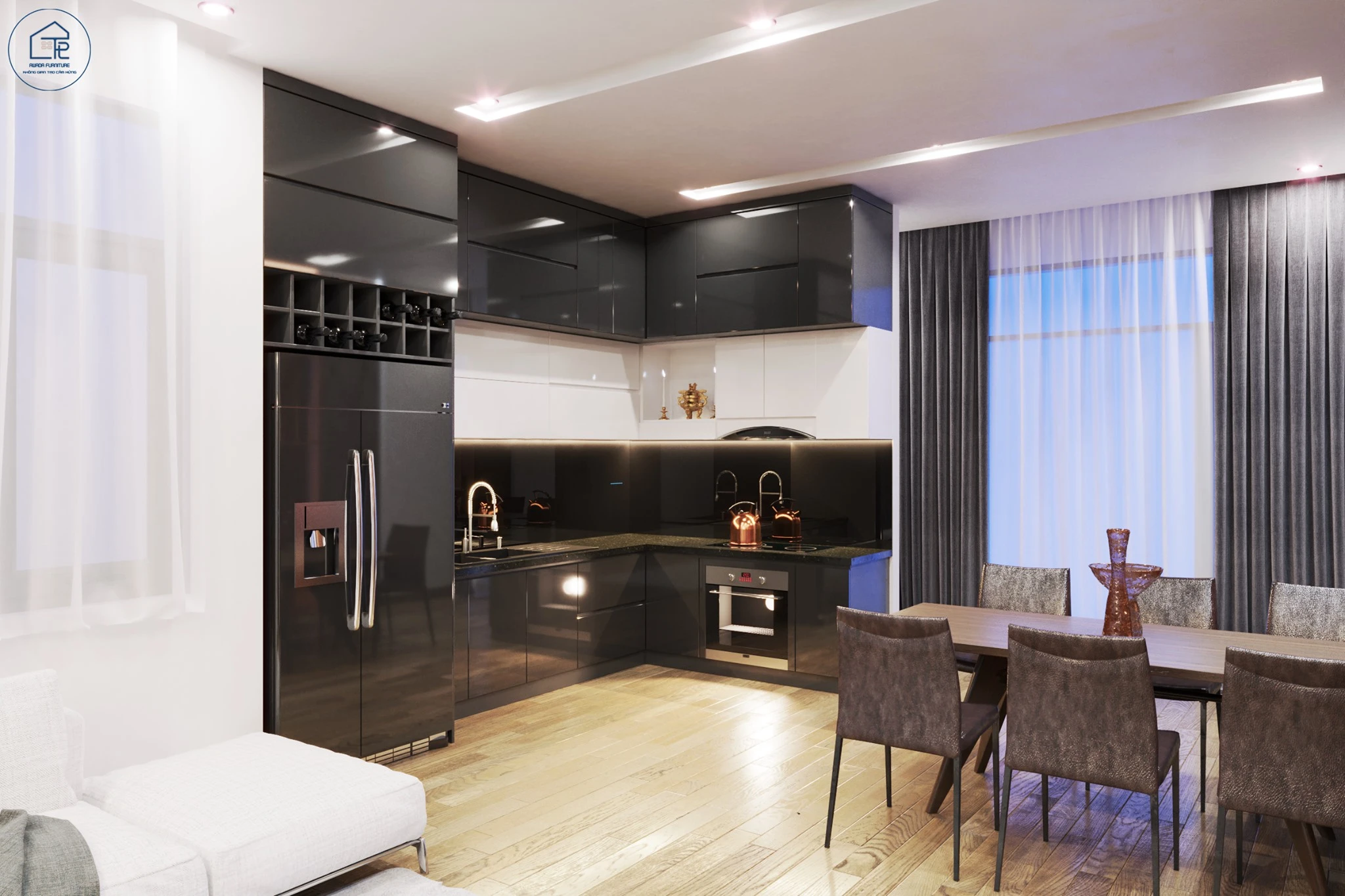 Vray Living Room And Dining Room Sketchup Free Model Modern Download ID 218000042 (Tam Le)